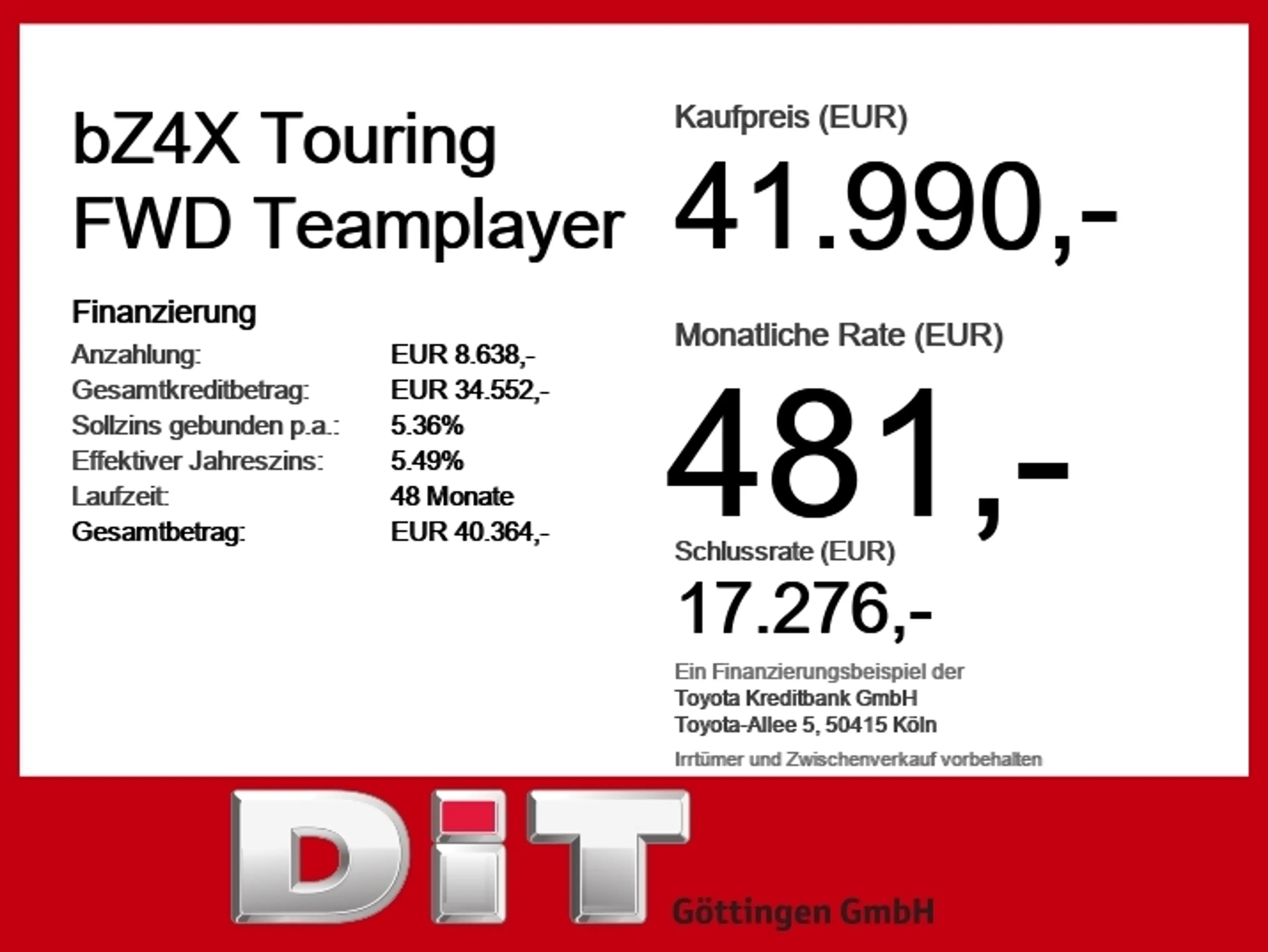Toyota bZ4X Touring FWD Teamplayer ACC+LED+Navi+SHZ+360 — photo 5