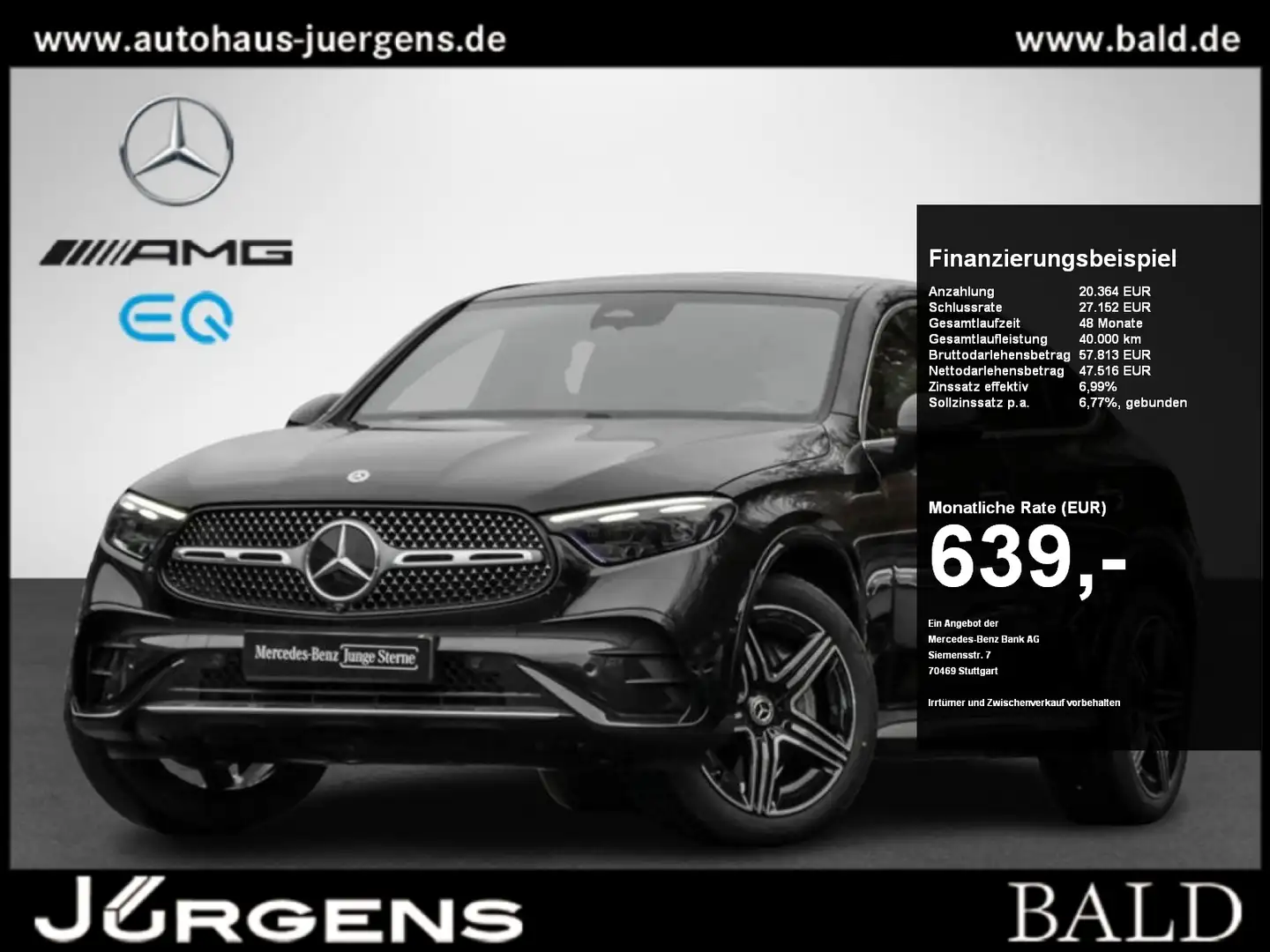 Mercedes-Benz GLC 300 d 4MATIC Coupé AMG-Sport+Pano+Digital Schwarz - 1