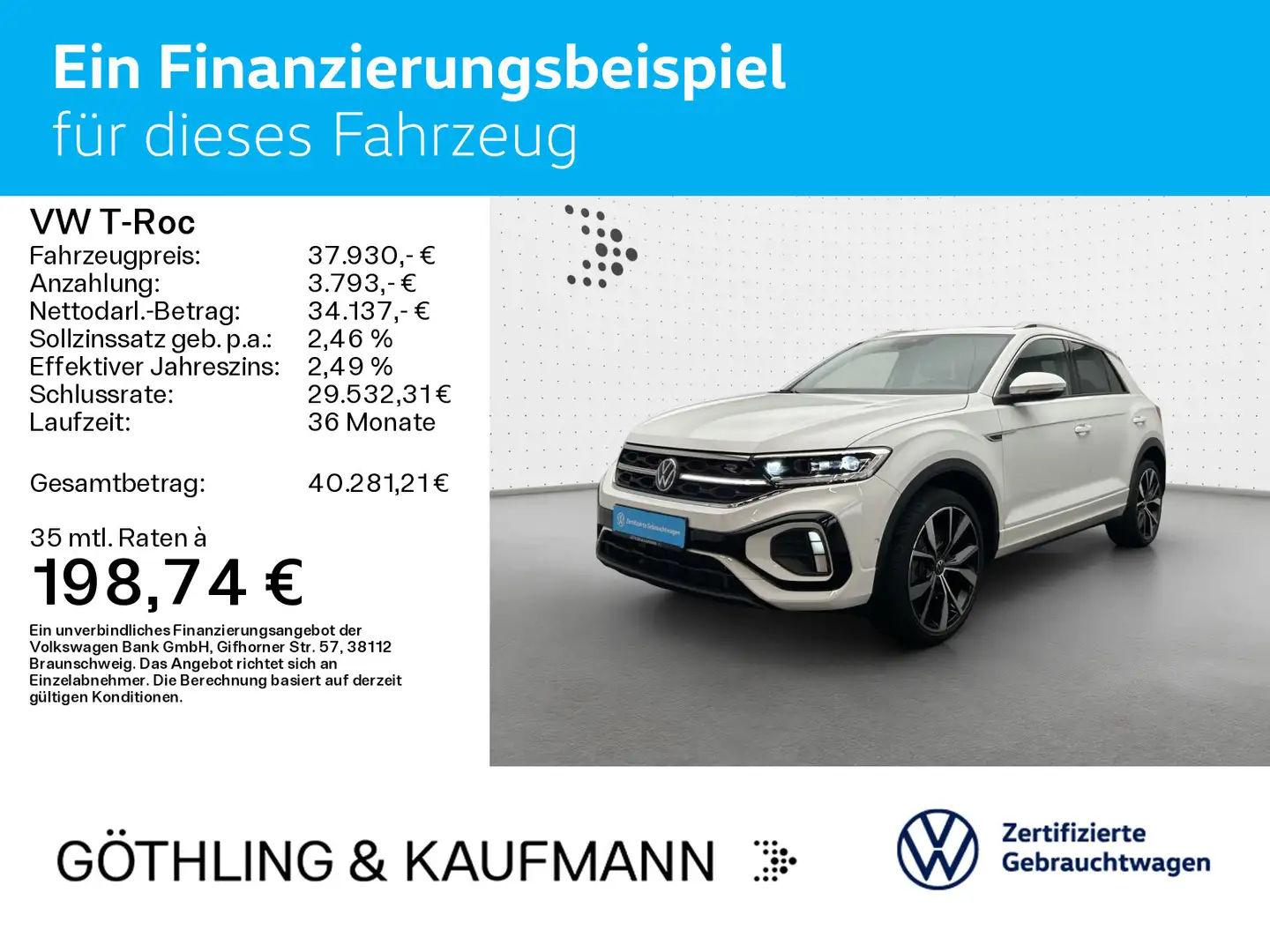 Volkswagen T-Roc R-Line 4M 2.0 TDI*PANO*STDHZG*AHK*KAM*IQ-L Weiß - 2