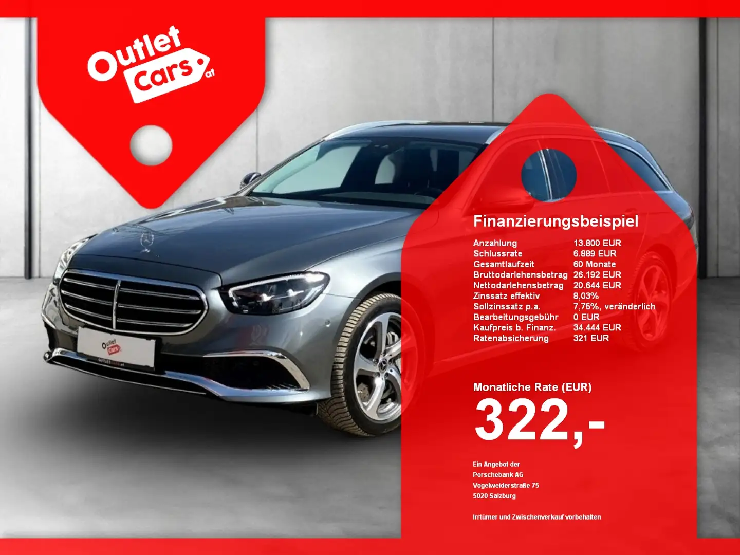 Mercedes-Benz E 300 de 4Matic Exclusive LED+Luft+NAVI+RFK+PDC Grau - 1