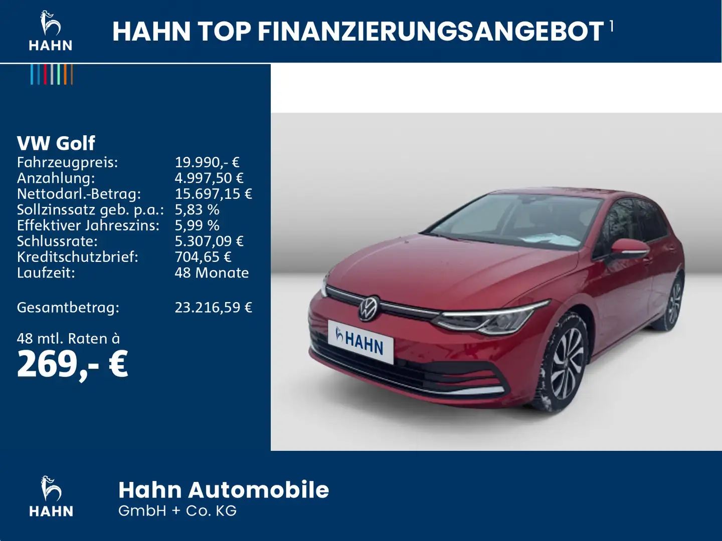 Volkswagen Golf VIII 2.0TDI Active CAM HarmanKardon AppCon Rot - 2