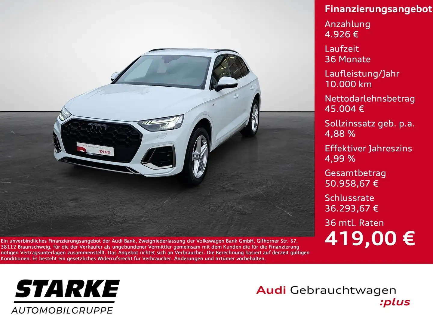 Audi Q5 40 TDI S tronic quattro S line LED AHK Memory 1... Weiß - 1