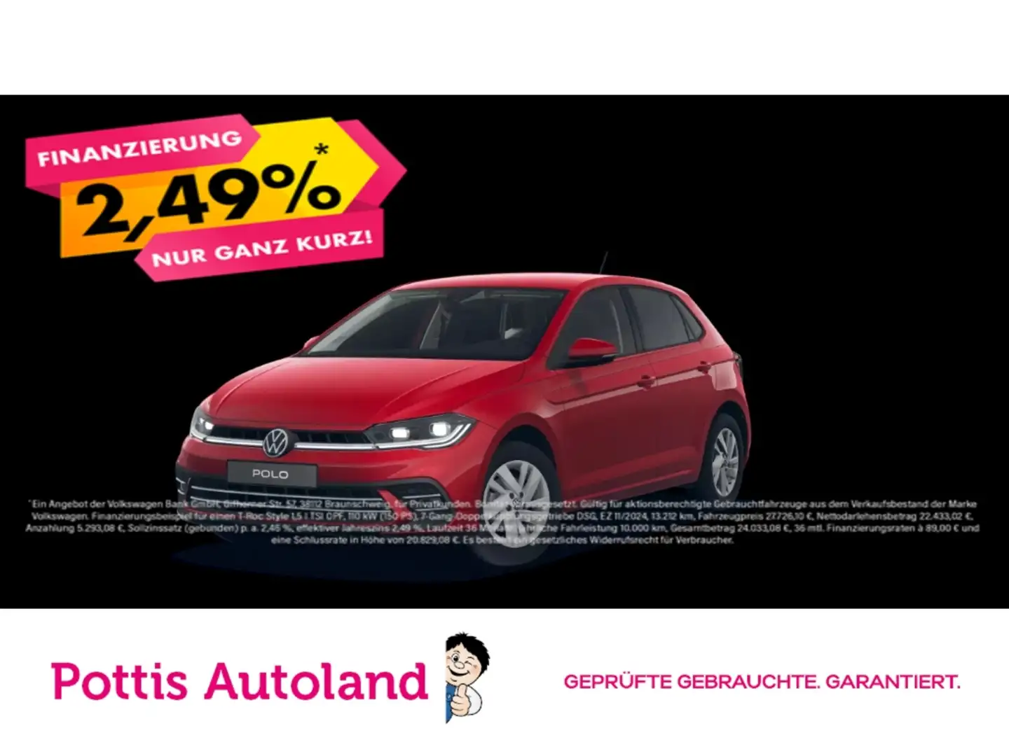 Volkswagen Polo 1.0 TSI DSG STYLE NAVI IQ.LIGHT PDC SITZHZG Rot - 1