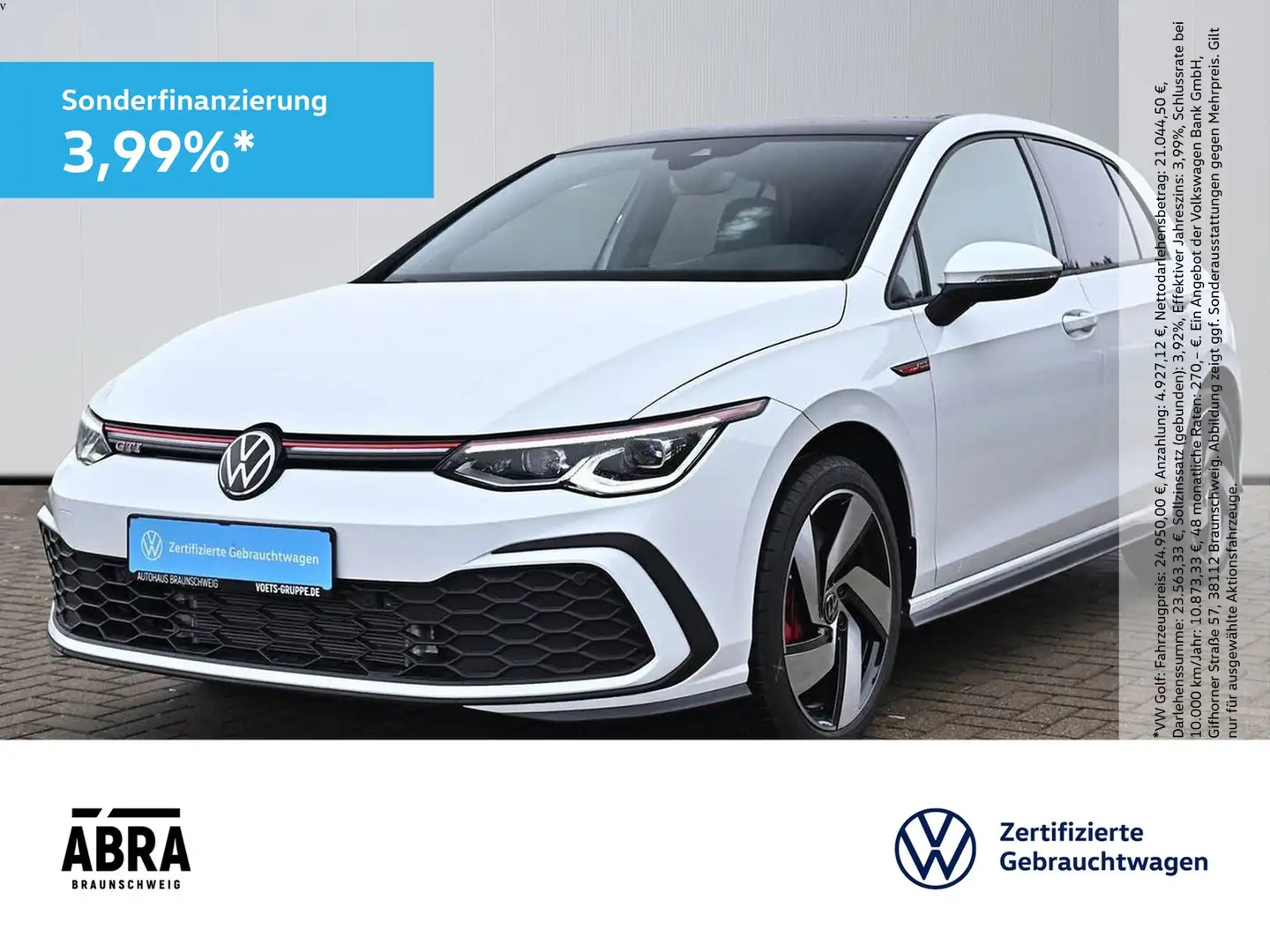Volkswagen Golf VIII GTI 2.0 TSI DSG PAN+ACC+CAM+SHZG+LANE Blanc - 1
