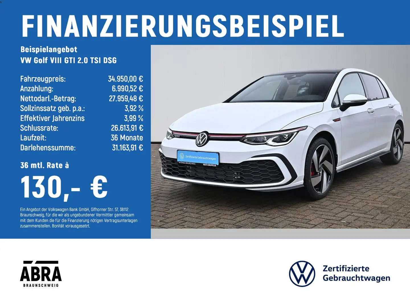 Volkswagen Golf VIII GTI 2.0 TSI DSG PAN+ACC+CAM+SHZG+LANE Wit - 2