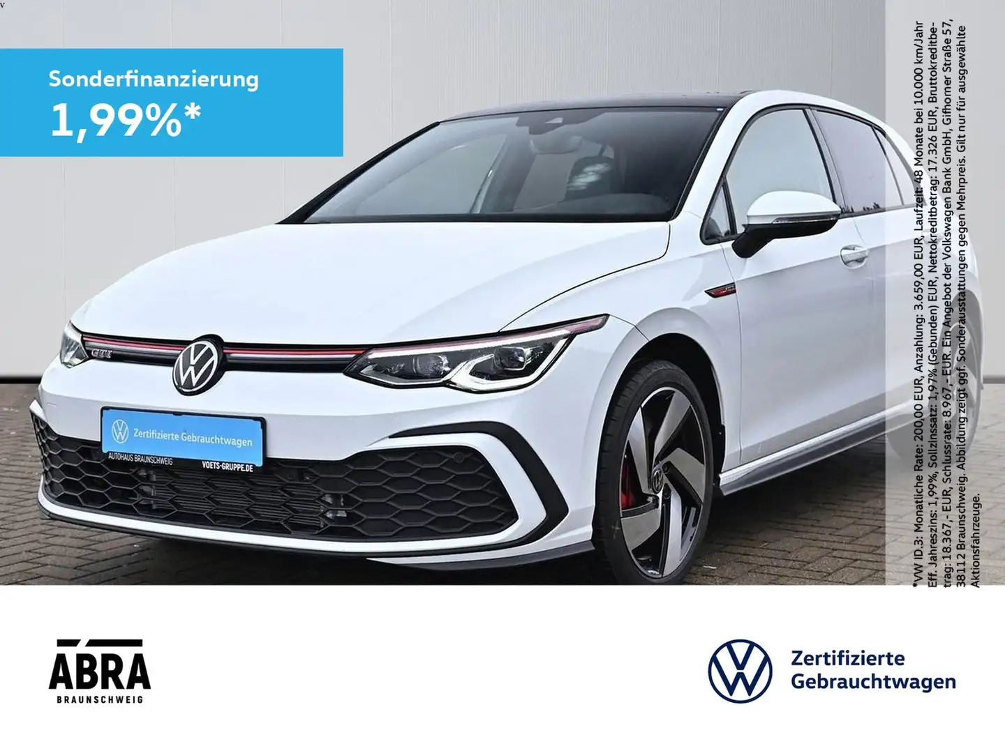 Volkswagen Golf VIII GTI 2.0 TSI DSG PAN+ACC+CAM+SHZG+LANE Weiß - 1