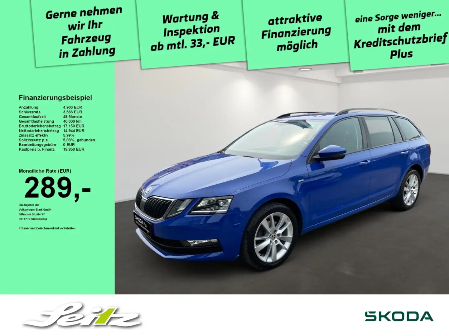 Skoda Octavia Combi 2.0 TDI DSG Clever *LED*PDC*NAVI* Modrá - 1