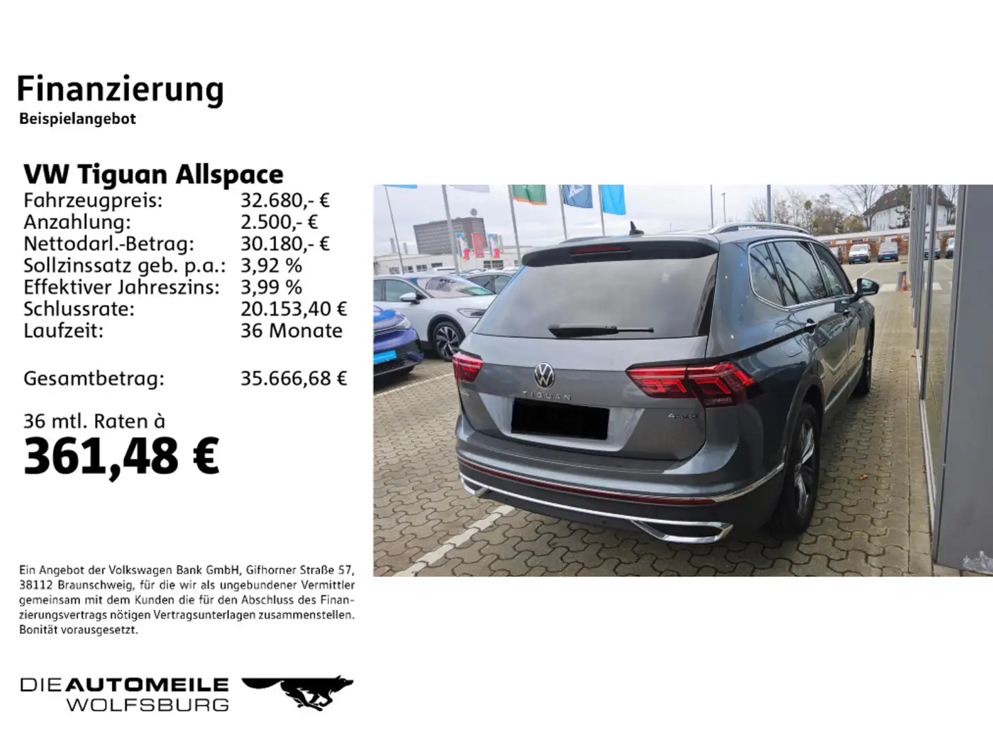 Volkswagen Tiguan Allspace 2.0 TDI DSG 4Motion Elegance AHK Grau - 2
