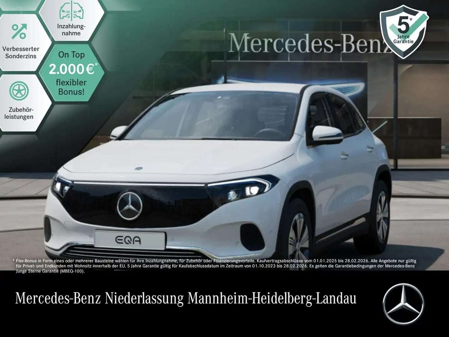 Mercedes-Benz EQA 350 4M PROG+PLUS-PAKET+KAMERA+KEYLESS+SPUR Weiß - 1