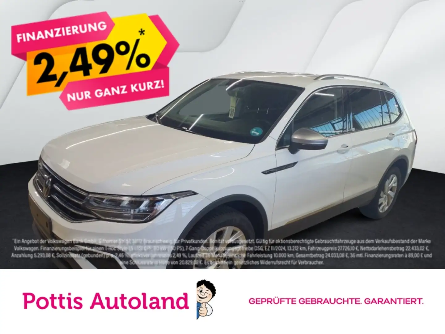 Volkswagen Tiguan Allspace 2.0 TDI DSG LIFE AHK KAMERA PDC NAVI Weiß - 1
