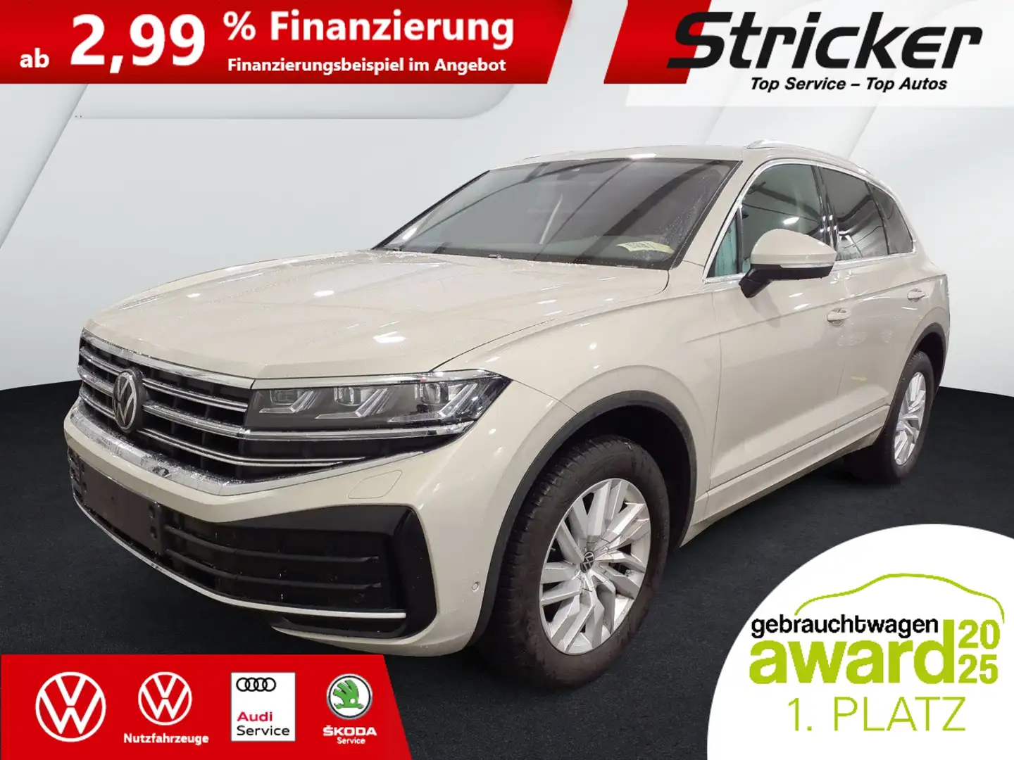 Volkswagen Touareg Elegance 3.0TDI 446,-ohne Anzahlung AHK Luft App- Beige - 2