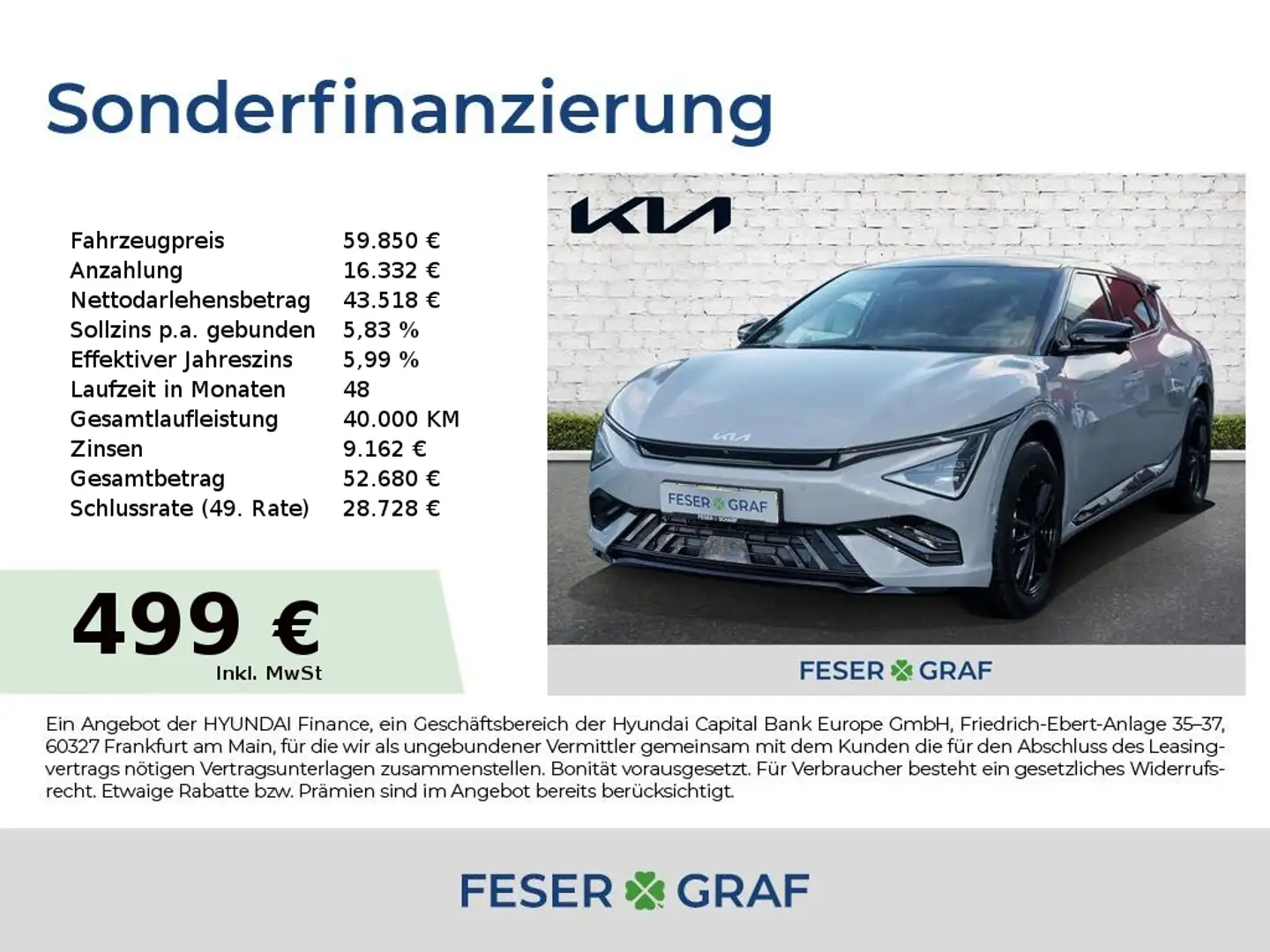 Kia EV6 PE GT Line 84 AWD WP GD ASS+ SD DE TECH UVM. Grau - 1