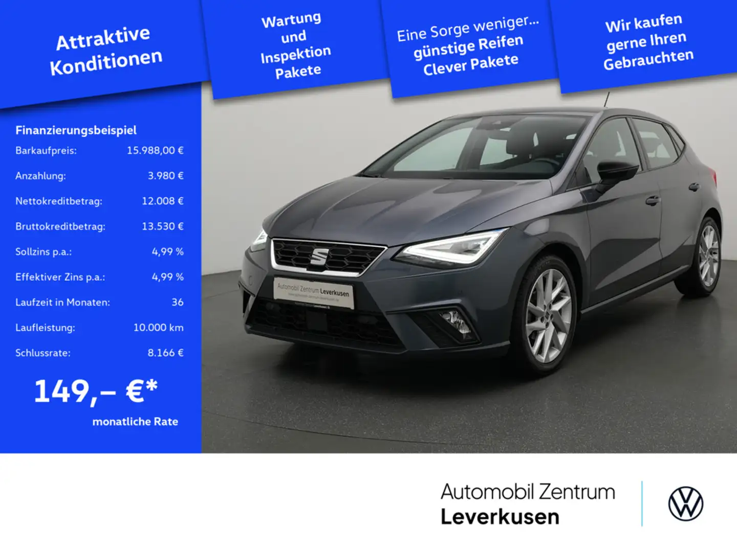 SEAT Ibiza FR NAVI LED KAM FACEL. KLIMA SHZ PDC Grau - 1