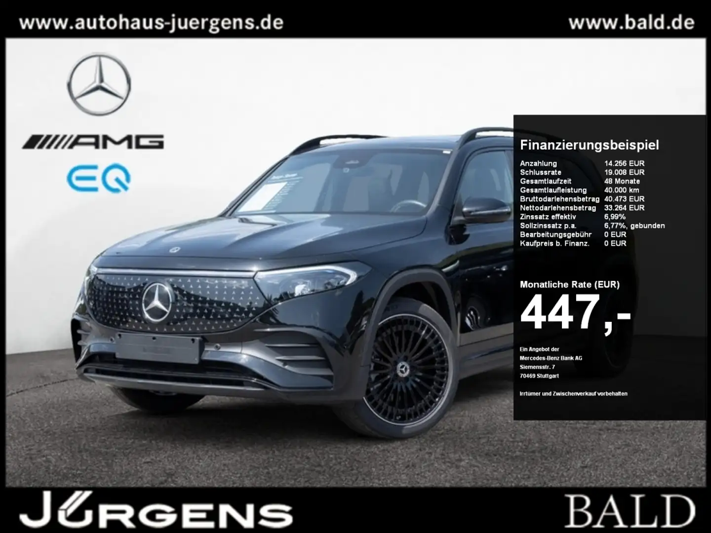Mercedes-Benz EQB 350 4M AMG-Sport/LED/Cam/Pano/Night/7Sitzer Noir - 1