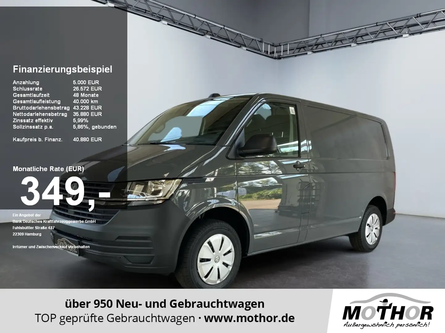 Volkswagen T6 Transporter Kasten 2.0 TDI KAM Klima siva - 1