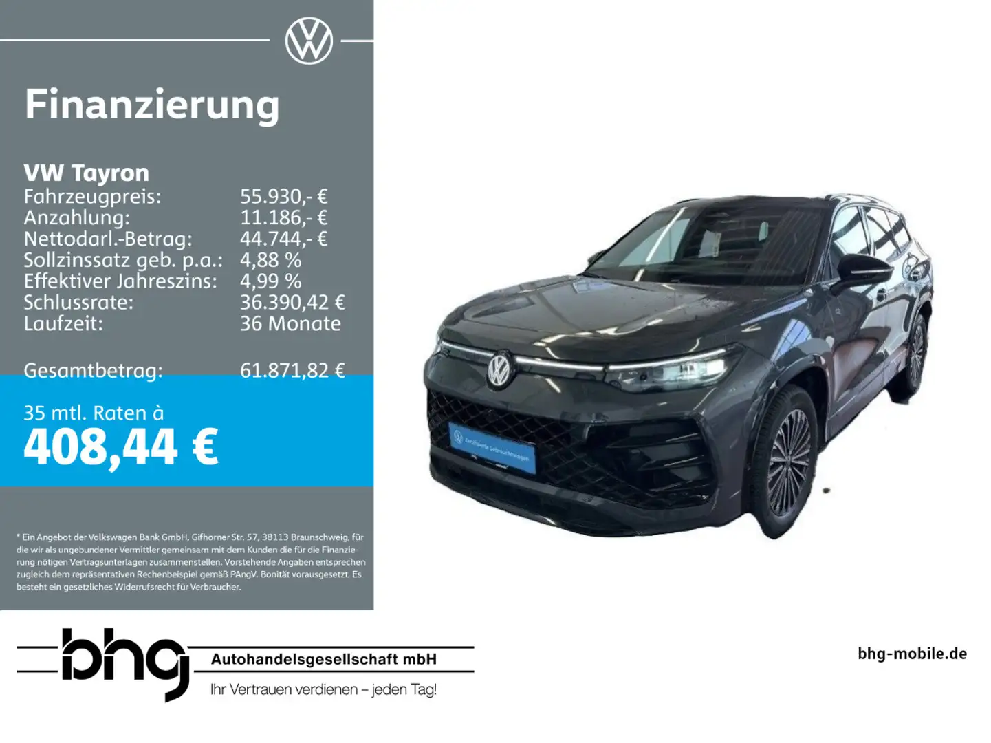 Volkswagen Tayron 2.0 TDI 4MOTION DSG R-Line BlackStyle AHK Grau - 1