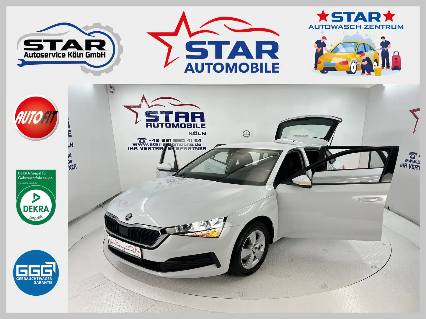 Skoda Scala Active Start/Stopp*1,0-81KW*TEMP*SITZH*NOTRUF*EU6d Blanc - 1