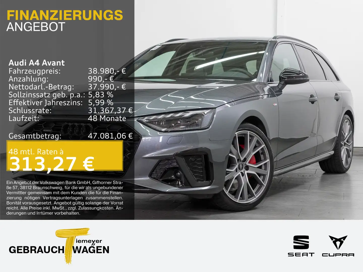 Audi A4 40 TFSI Q 2x S LINE MATRIX KAMERA VIRTU Grau - 1