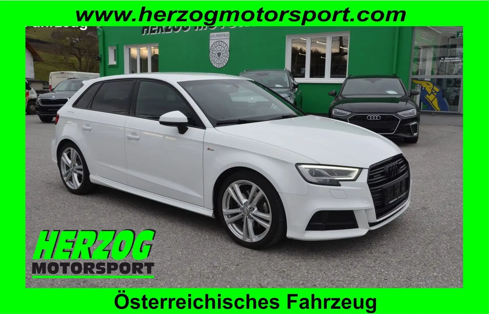 Audi A3 A3 SB 40 TDI QUATTRO S-TRONIC S-LINE LED 1.BESITZ Wit - 1