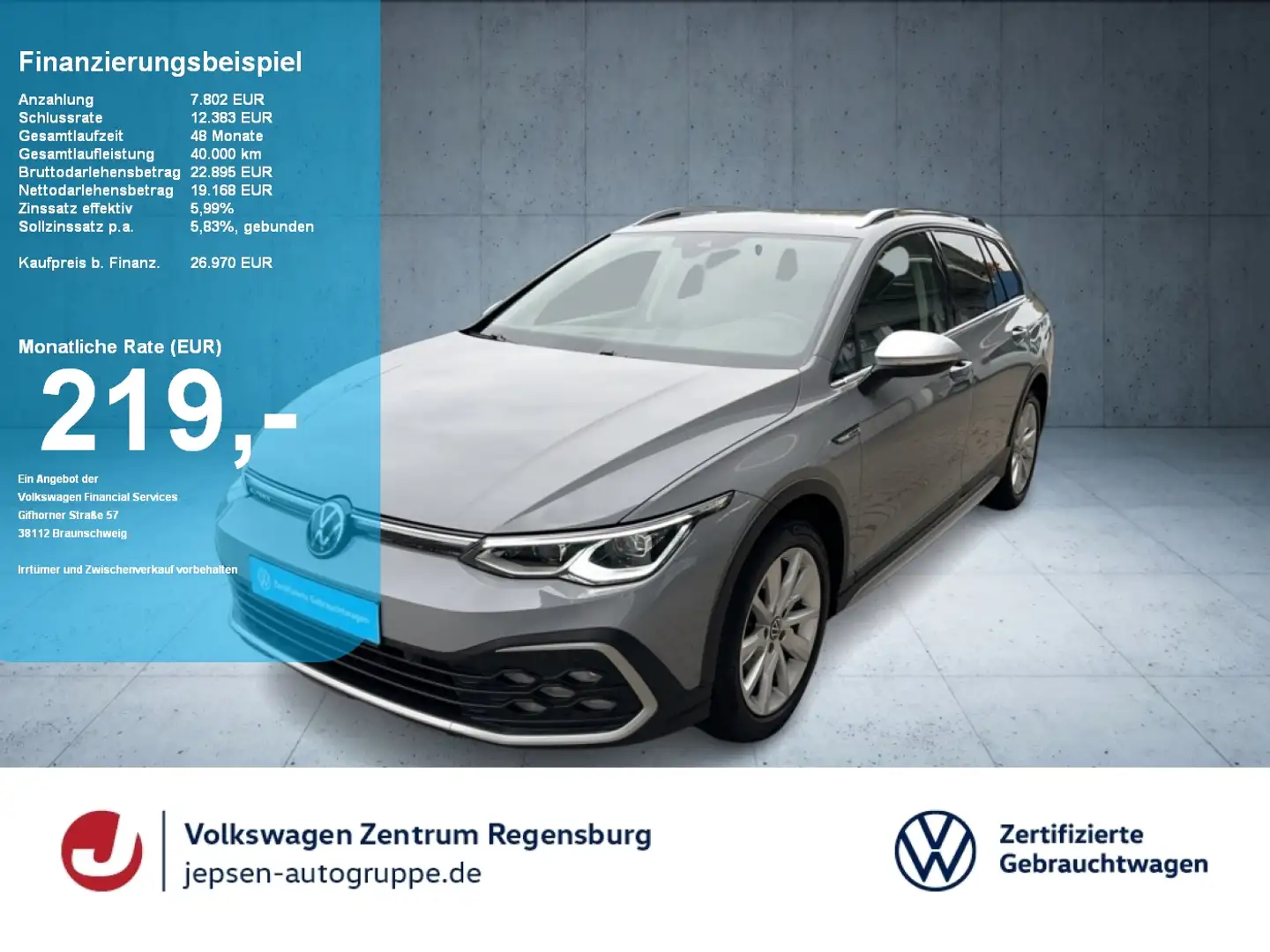 Volkswagen Golf Variant Alltrack 2.0 TDI 4MOTION 147 kW DSG Grau - 1