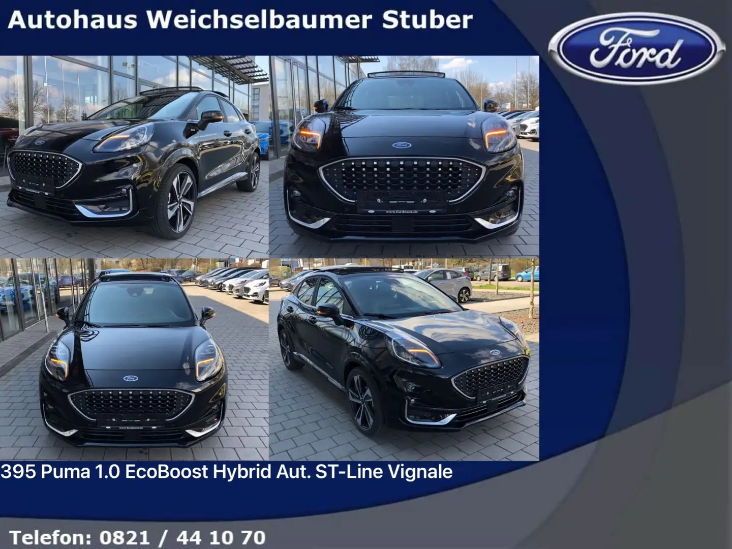 Ford Puma 395 Puma 1.0 EcoBoost Hybid Aut. ST-Line Vignale Zwart - 1