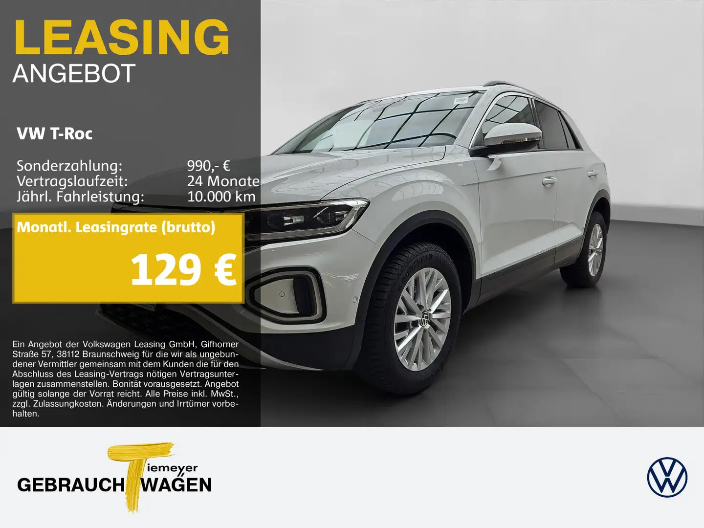 Volkswagen T-Roc 1.0 TSI LIFE NAVI SITZHZ PDC LED Weiß - 1