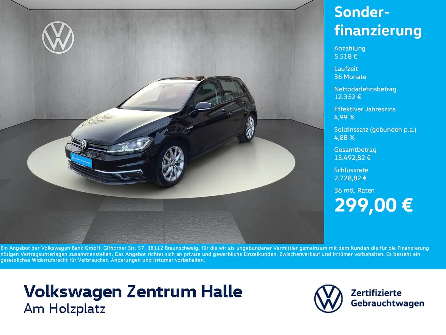 Volkswagen Golf VII 1,5 l TSI Highline BlueMotion Schwarz - 1