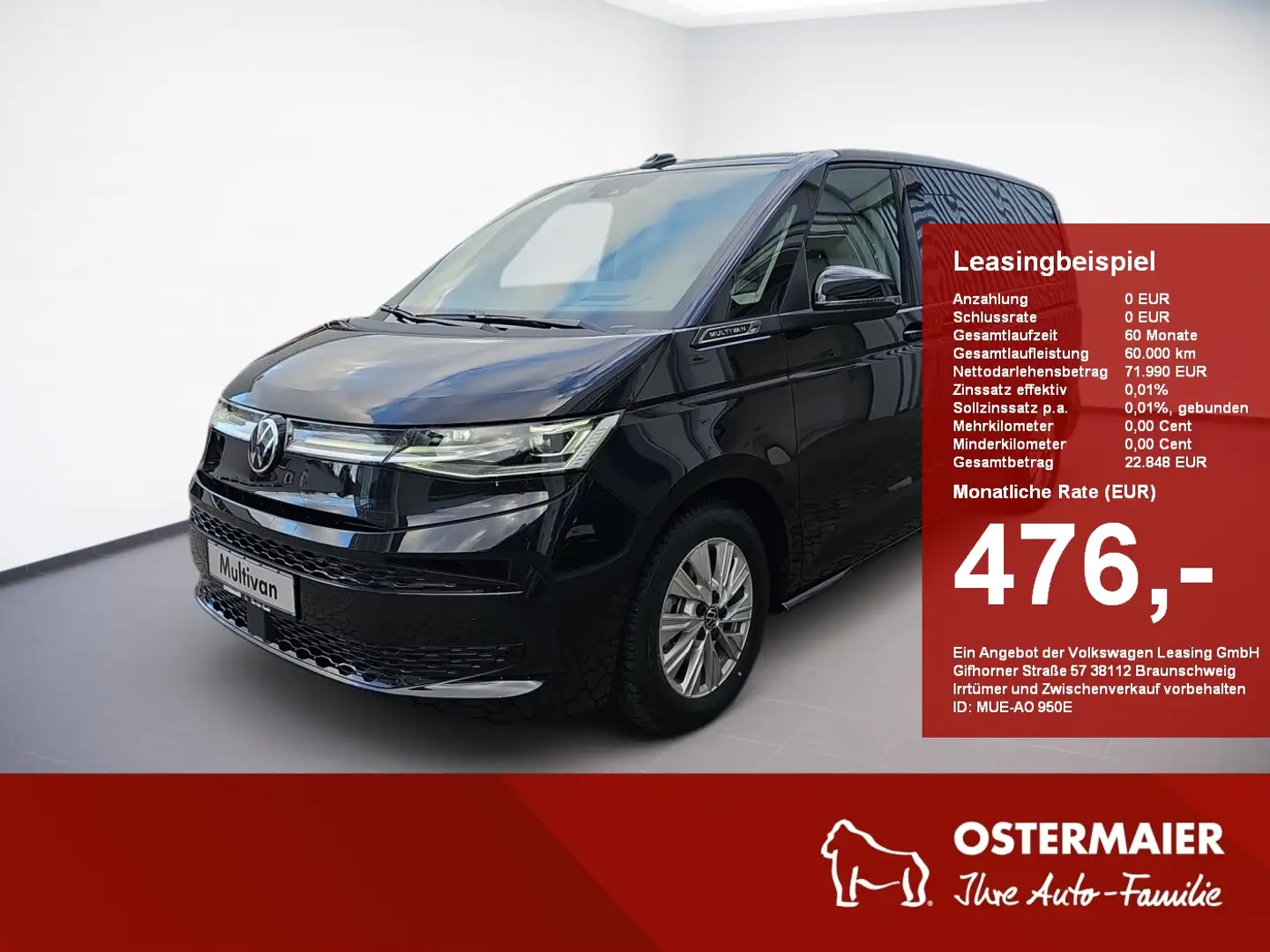 Volkswagen T7 Multivan Style 1.5 eHybrid 4MOTION DSG LR AHK.DCC.PANO.6-S. Schwarz - 1