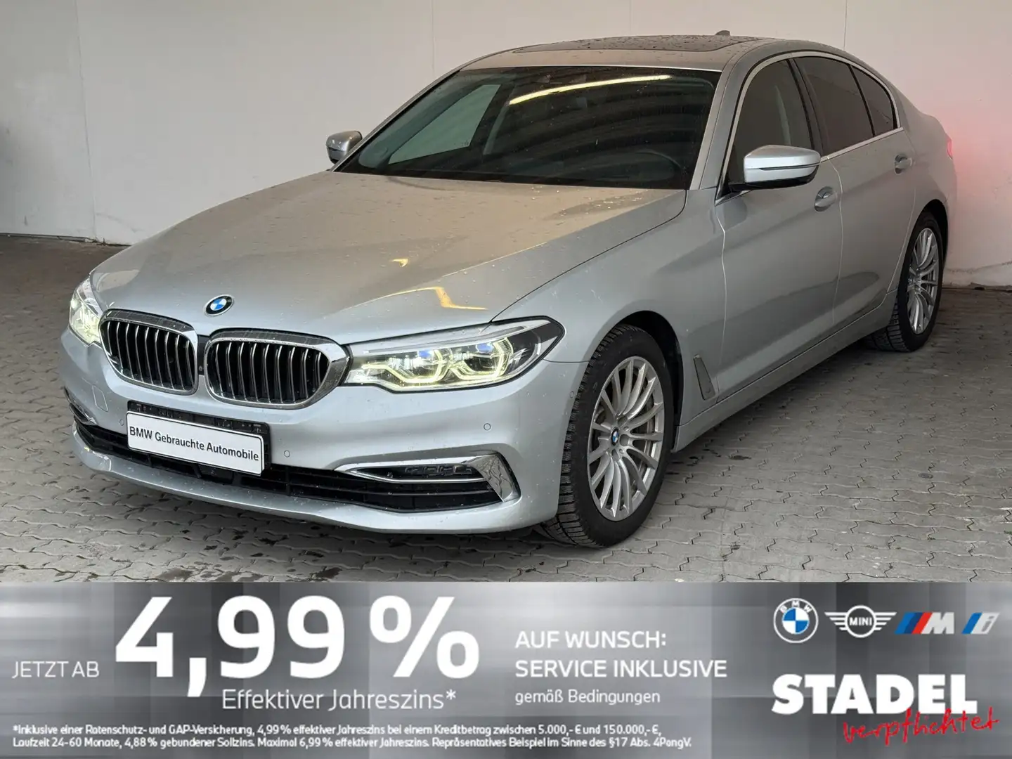 BMW 520 dA Lim. Luxury Line Navi.LED.Leder.SD.AHK.ACC Silber - 1