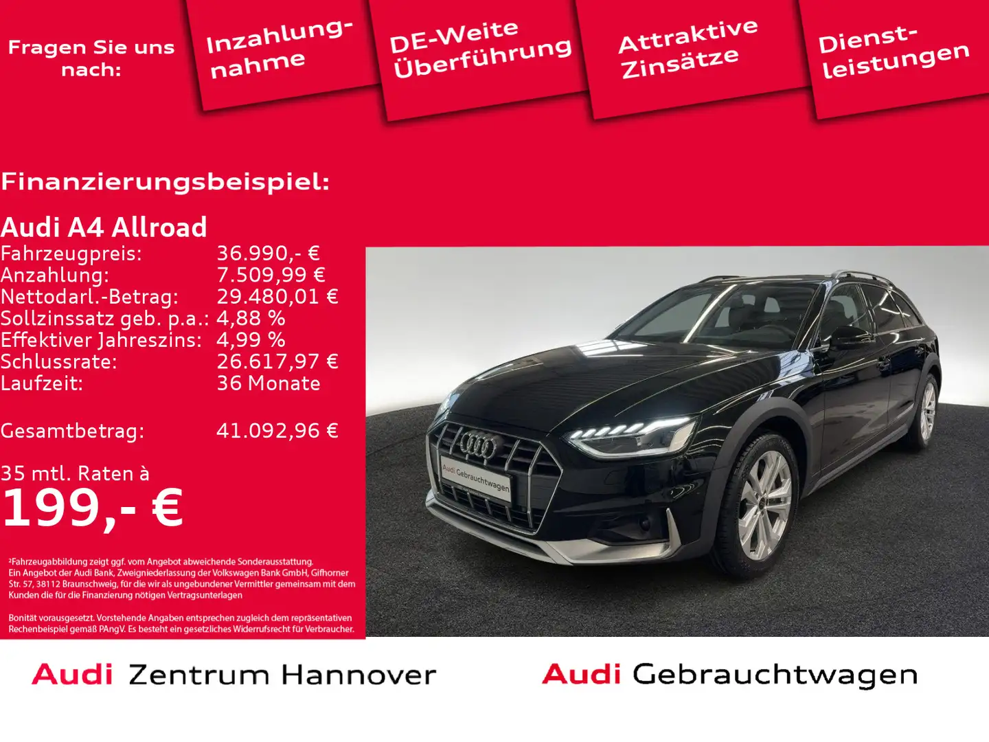 Audi A4 allroad A4 allroad 40 TDI quattro AHK LED Kamera Navi Te Schwarz - 1