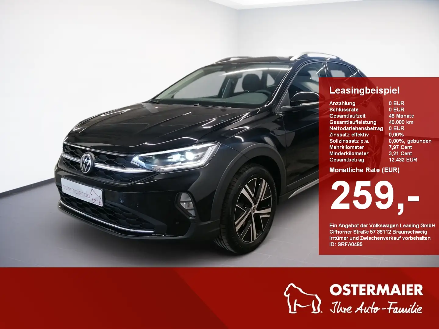 Volkswagen Taigo Style 1.0 TSI OPF DSG 17''Alu,Navi,IQ.Drive,Klima, Schwarz - 1