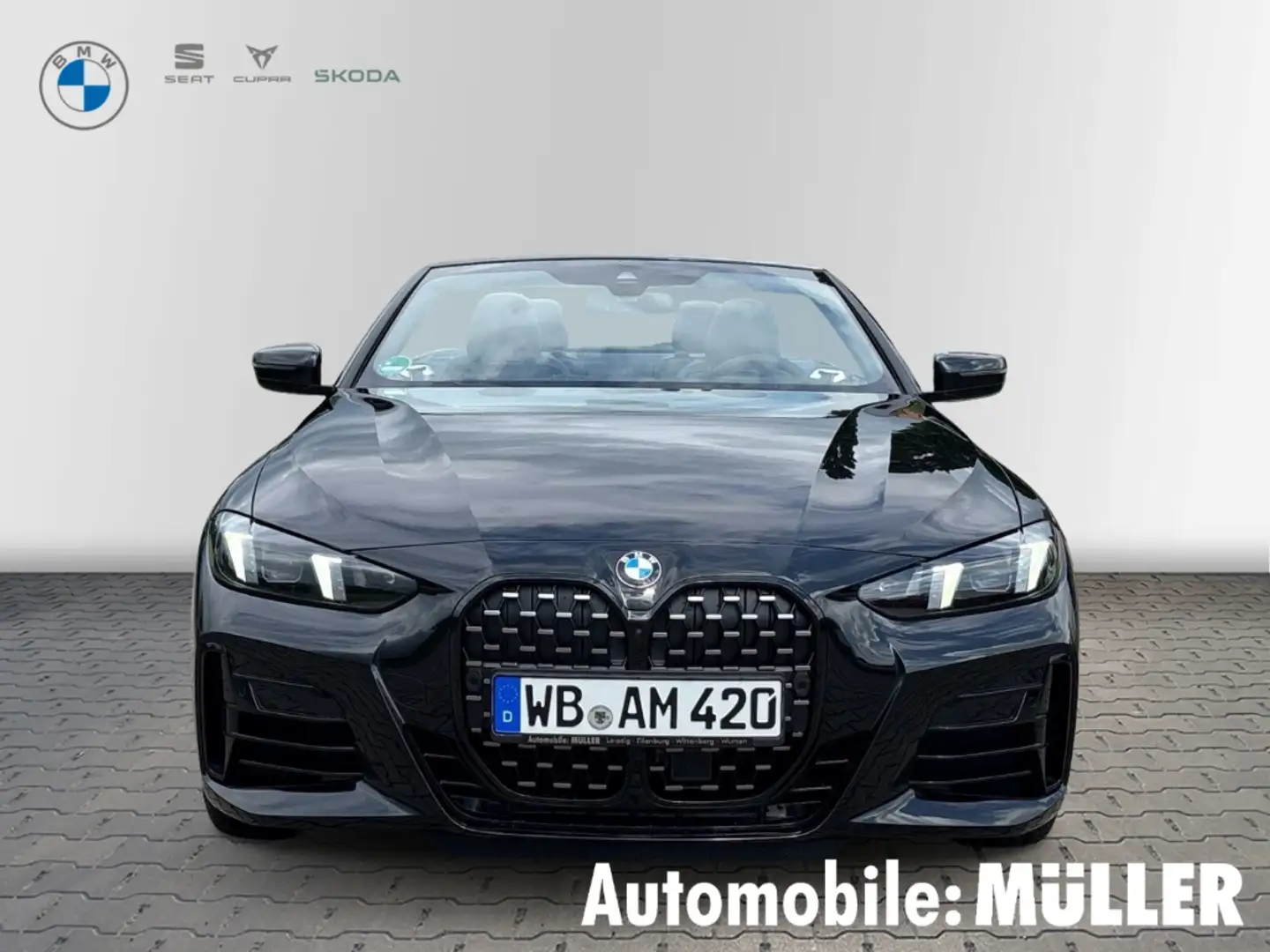 BMW 420 i Cabrio M Sport Klima Navi RFK HuD Alarm Nackenwä Schwarz - 2