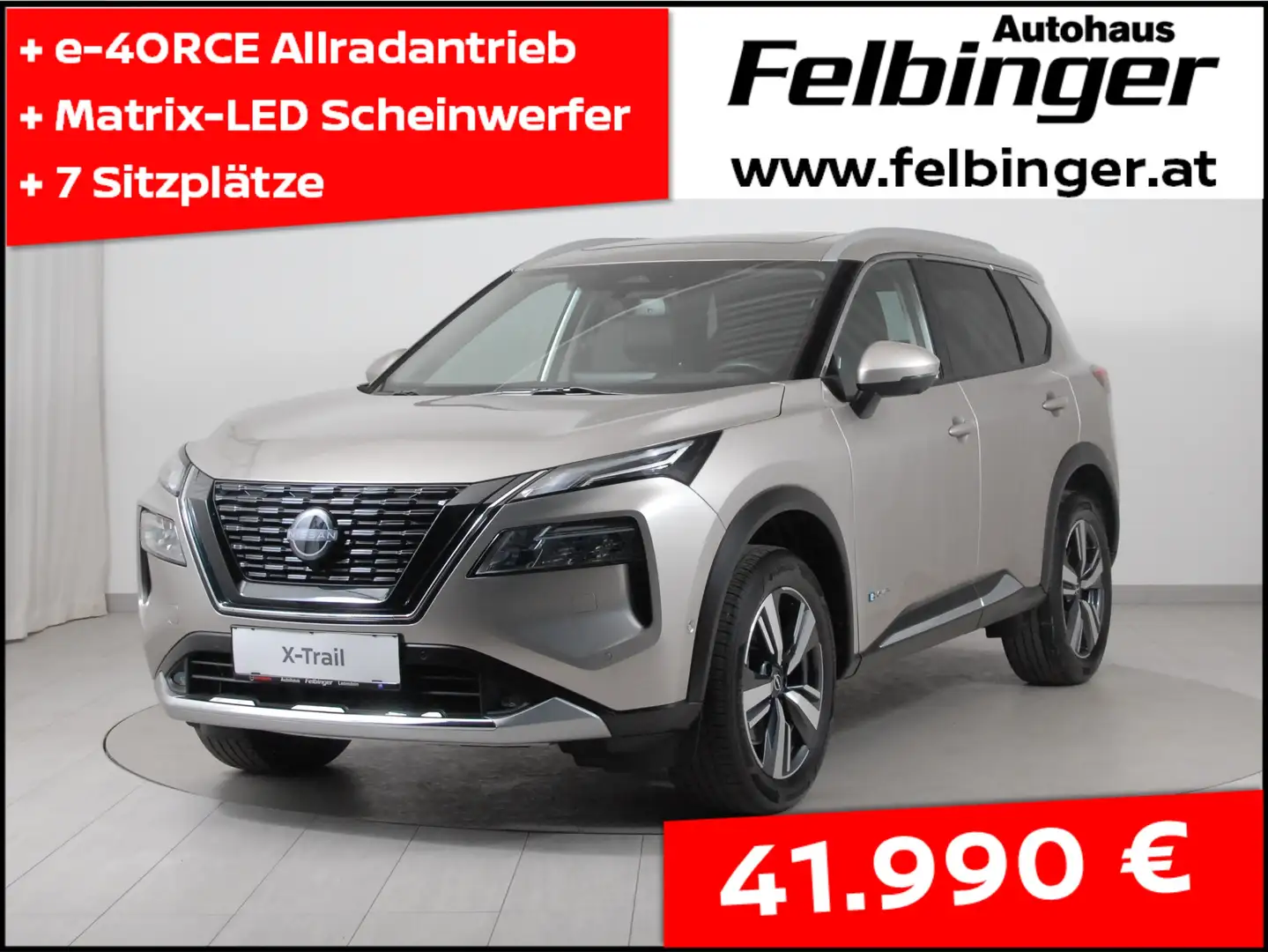 Nissan X-Trail 1,5 VC-T e-POWER e4ORCE Allrad Tekna+ 7 Sitzer Silber - 1