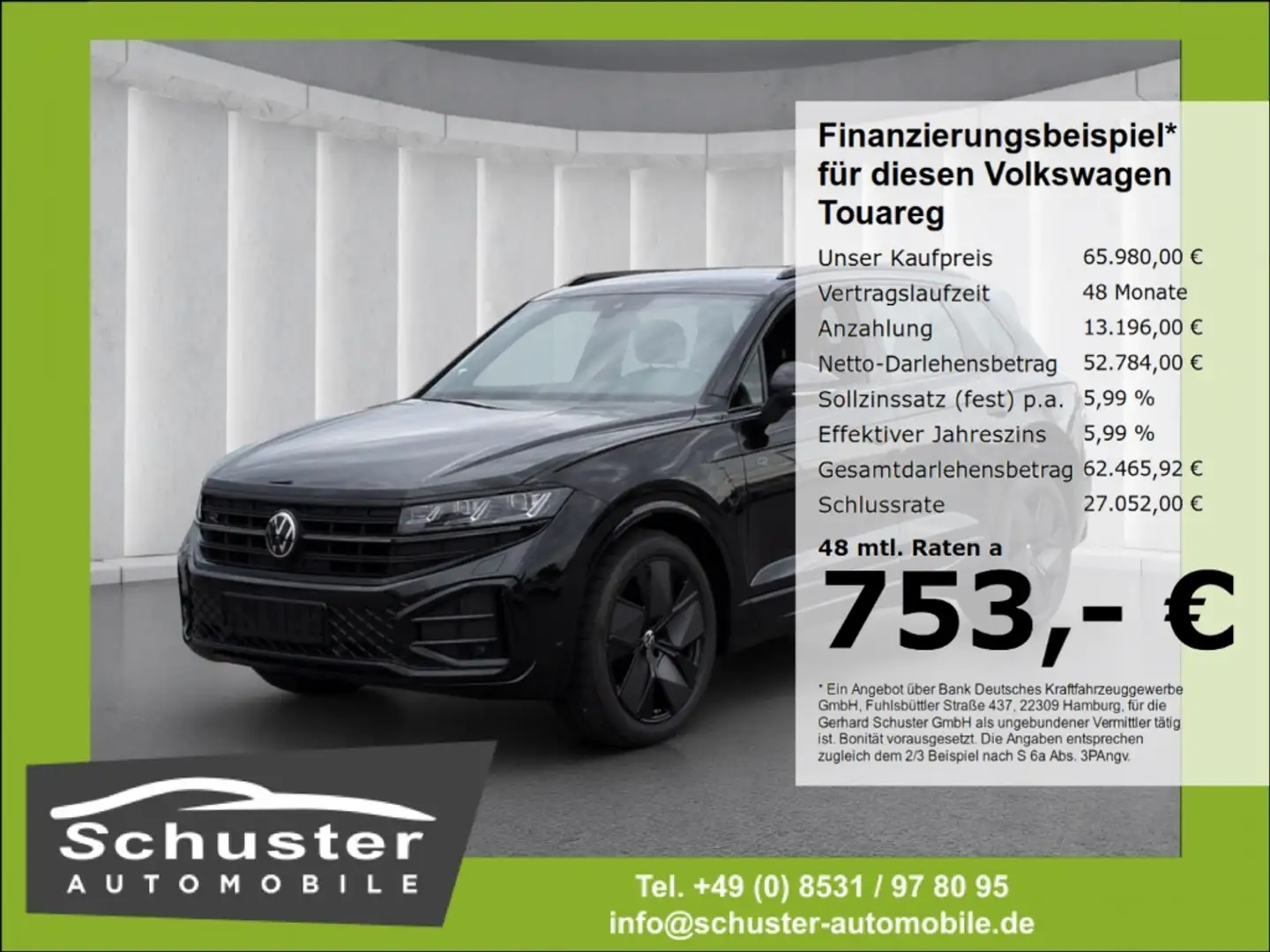 Volkswagen Touareg R-LINE*StandHzg Luftfed AHK Dynaudio 21* Schwarz - 1