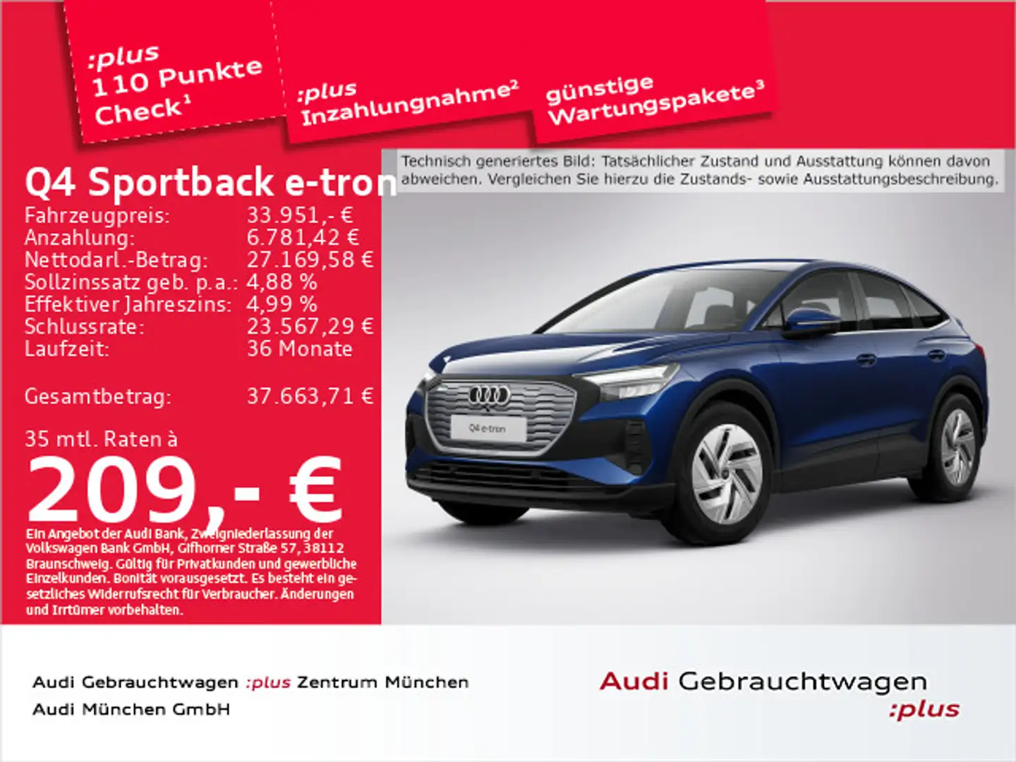 Audi Q4 e-tron 40 Navi+/SitzHzg Blau - 1