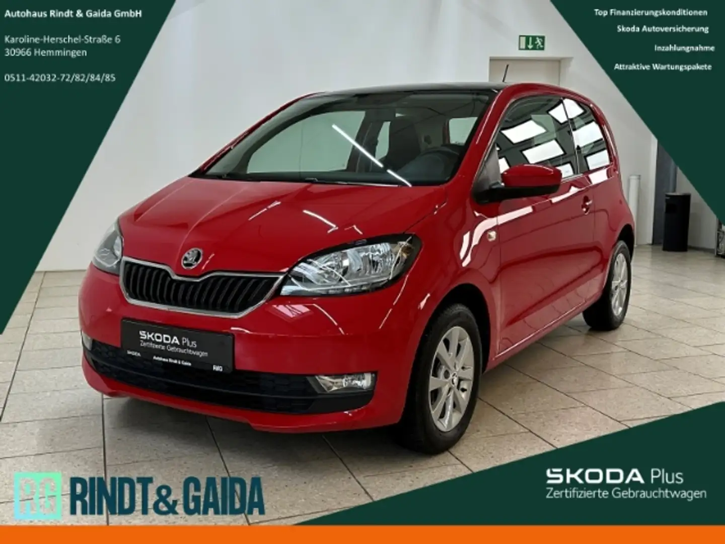 Skoda Citigo 1.0 MPI Style Panorama SHZ Climatronic PDC ZV eFH Rot - 1
