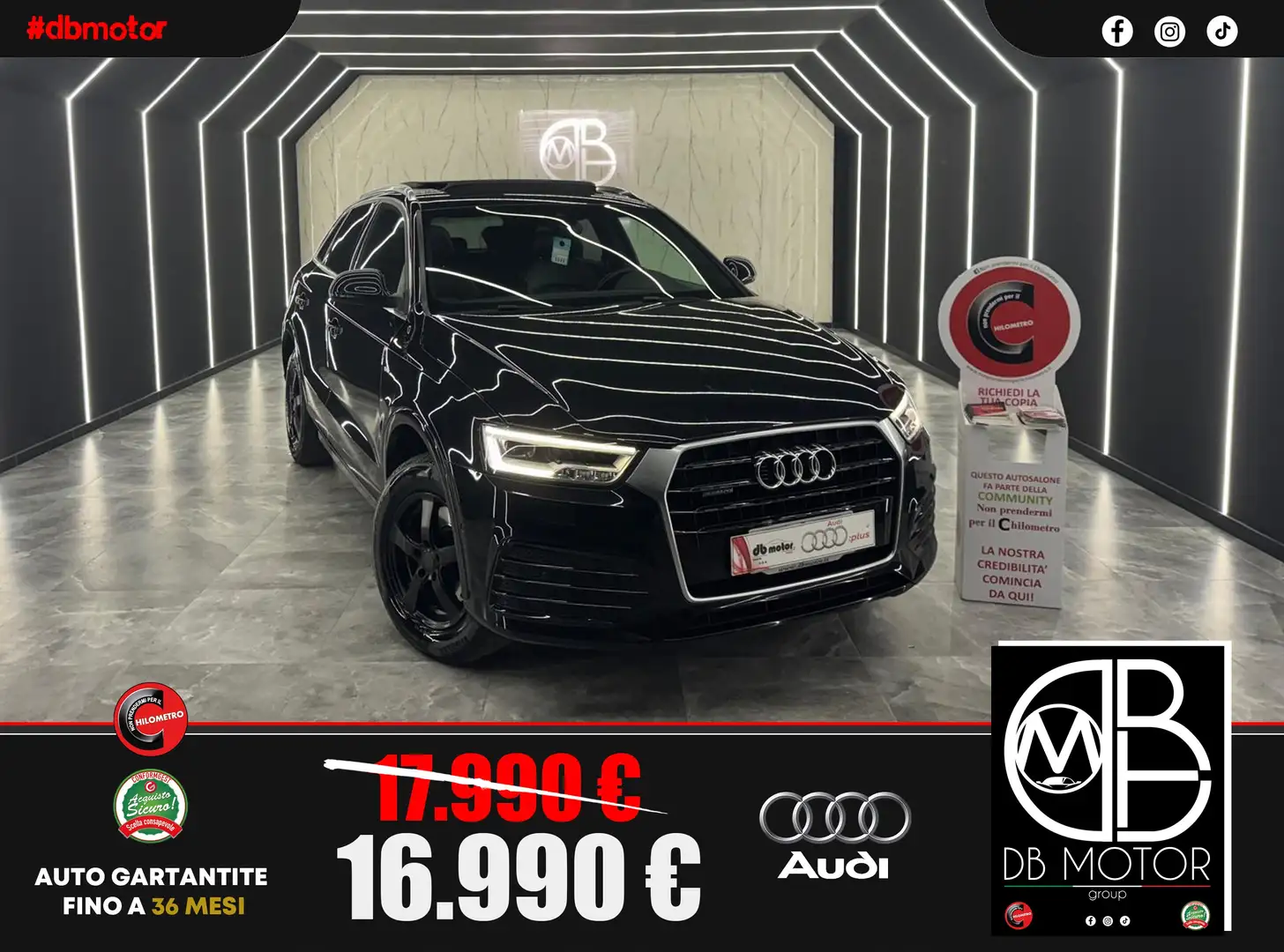 Audi Q3 2015 2.0 tdi Sport quattro 184cv s-tronic Nero - 1