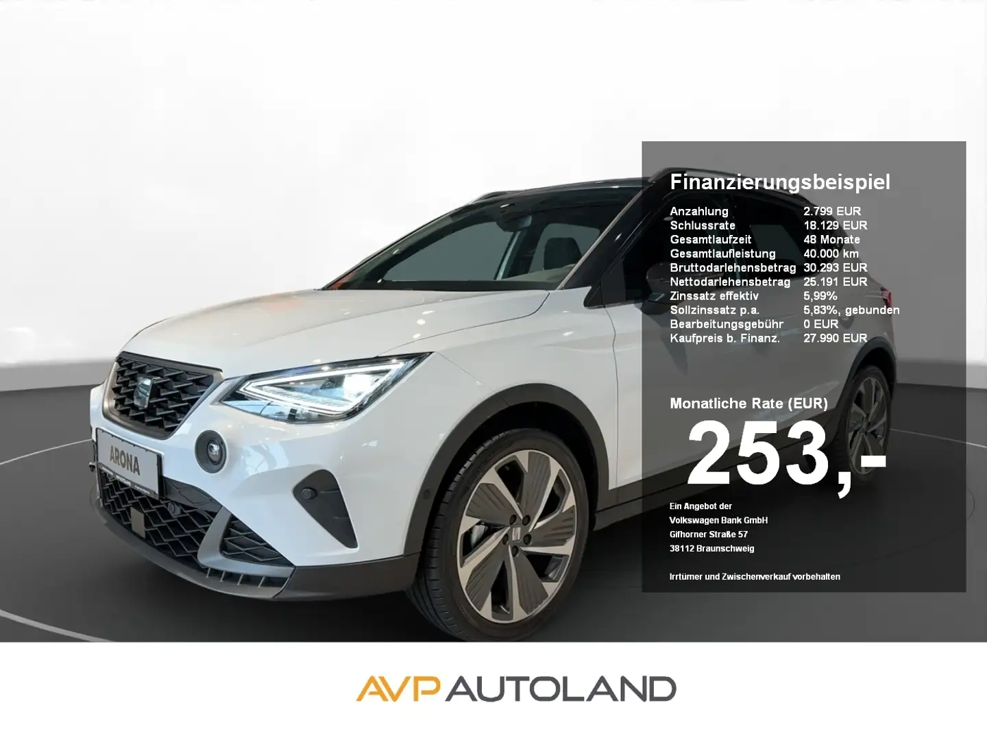 SEAT Arona 1.0 TSI FR | LED | ACC | NAVI | Weiß - 1