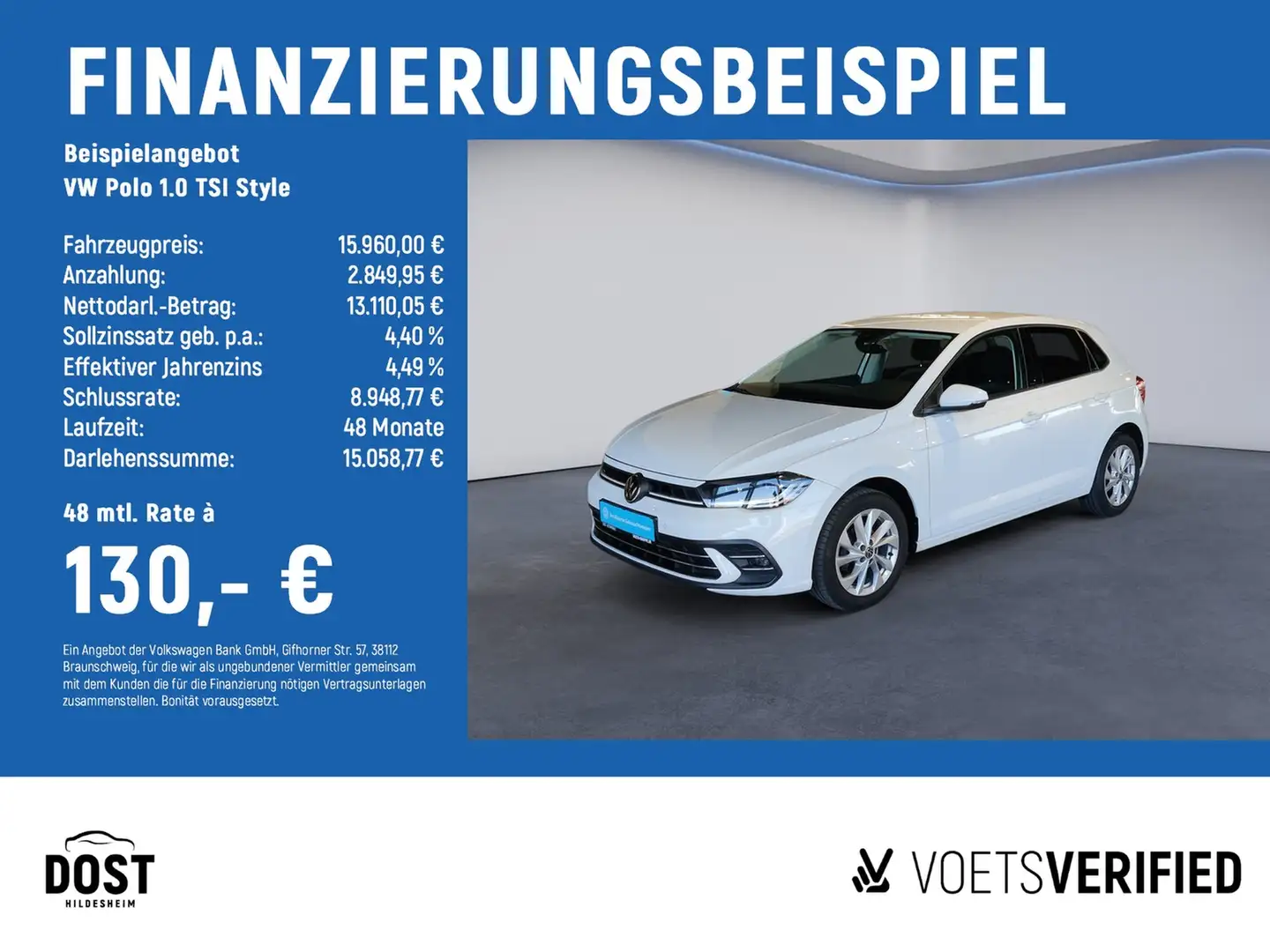 Volkswagen Polo 1.0 TSI Style PDC+KLIMA+MATRIX LED+NAVI Fehér - 2