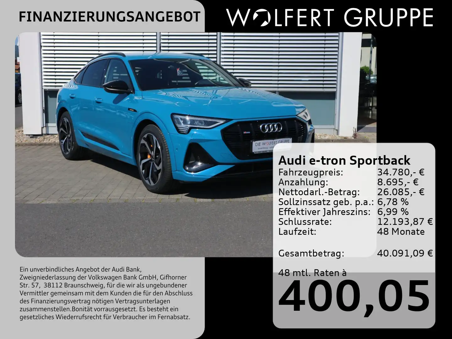 Audi e-tron S line 55 quattro Matrix*AHK Bleu - 1
