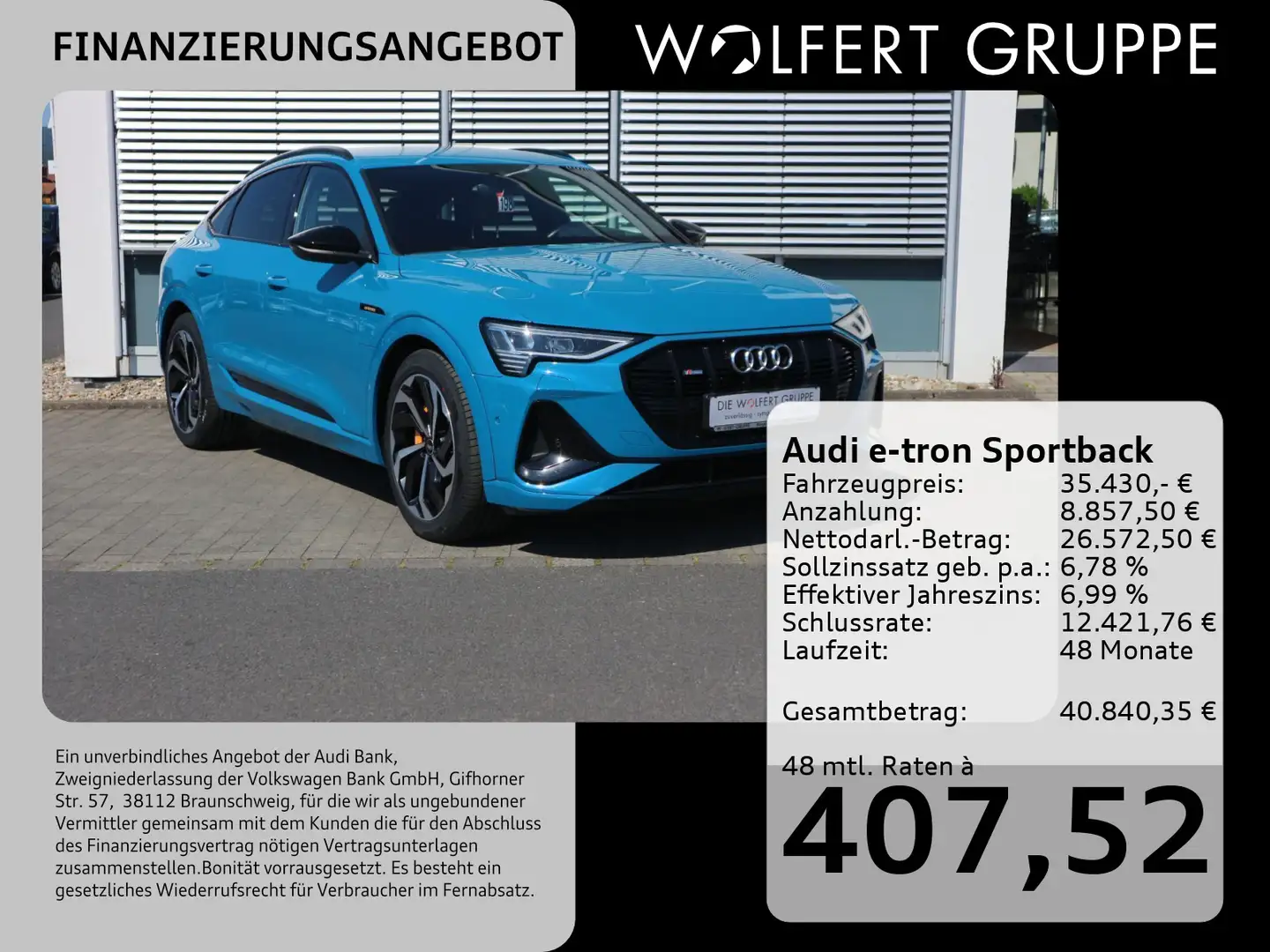 Audi e-tron S line 55 quattro Matrix*AHK Blauw - 1