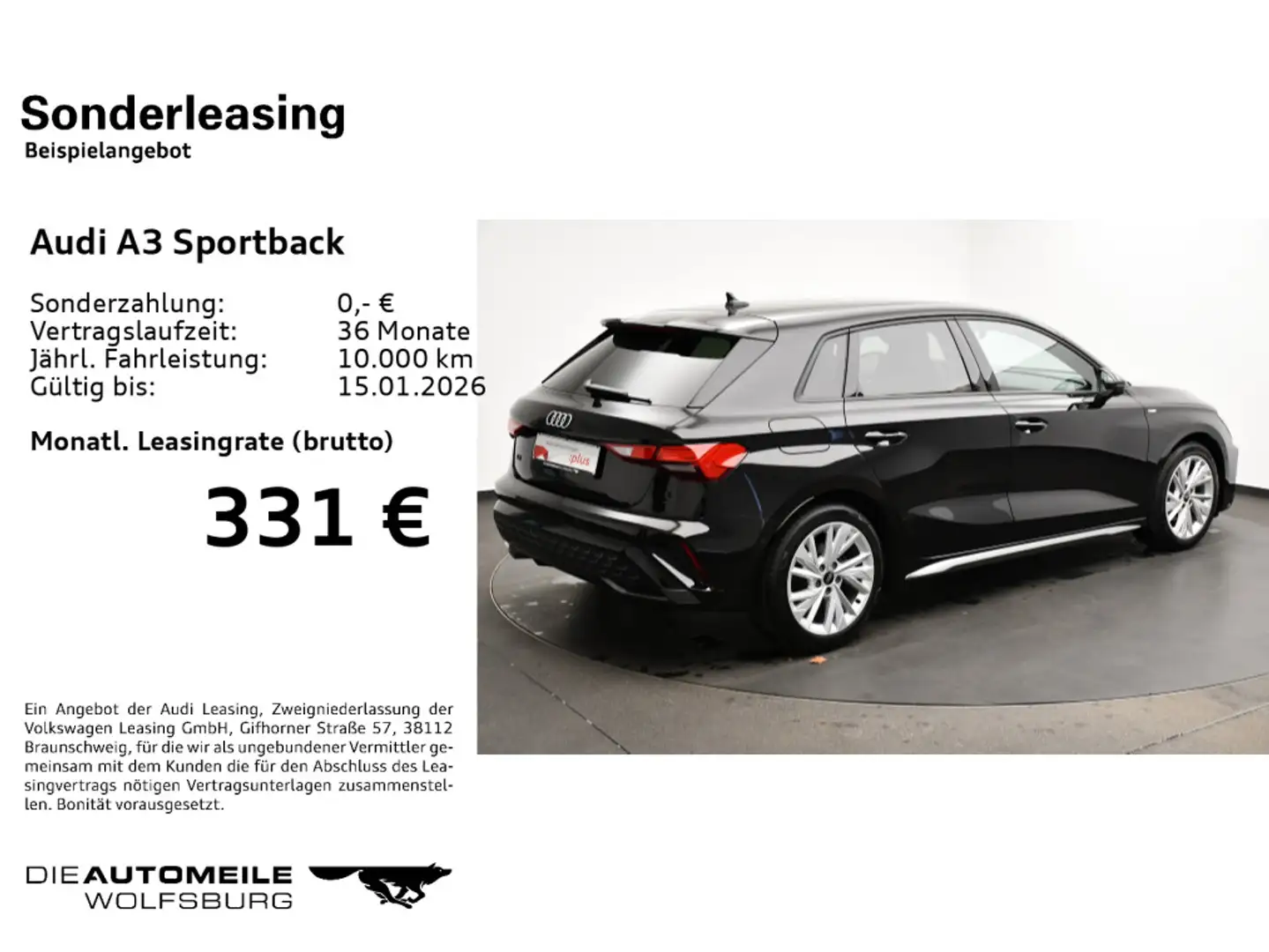 Audi A3 35 TDI S tronic S line el.SpoSi/Spo Schwarz - 2
