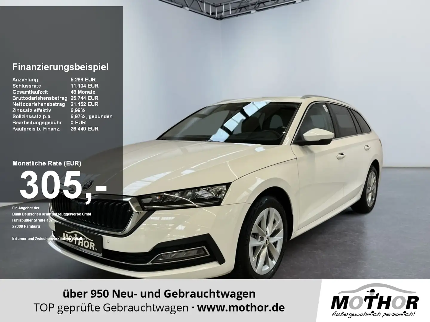 Skoda Octavia Combi Style 2.0 TDI DSG Abstandstempomat Weiß - 1