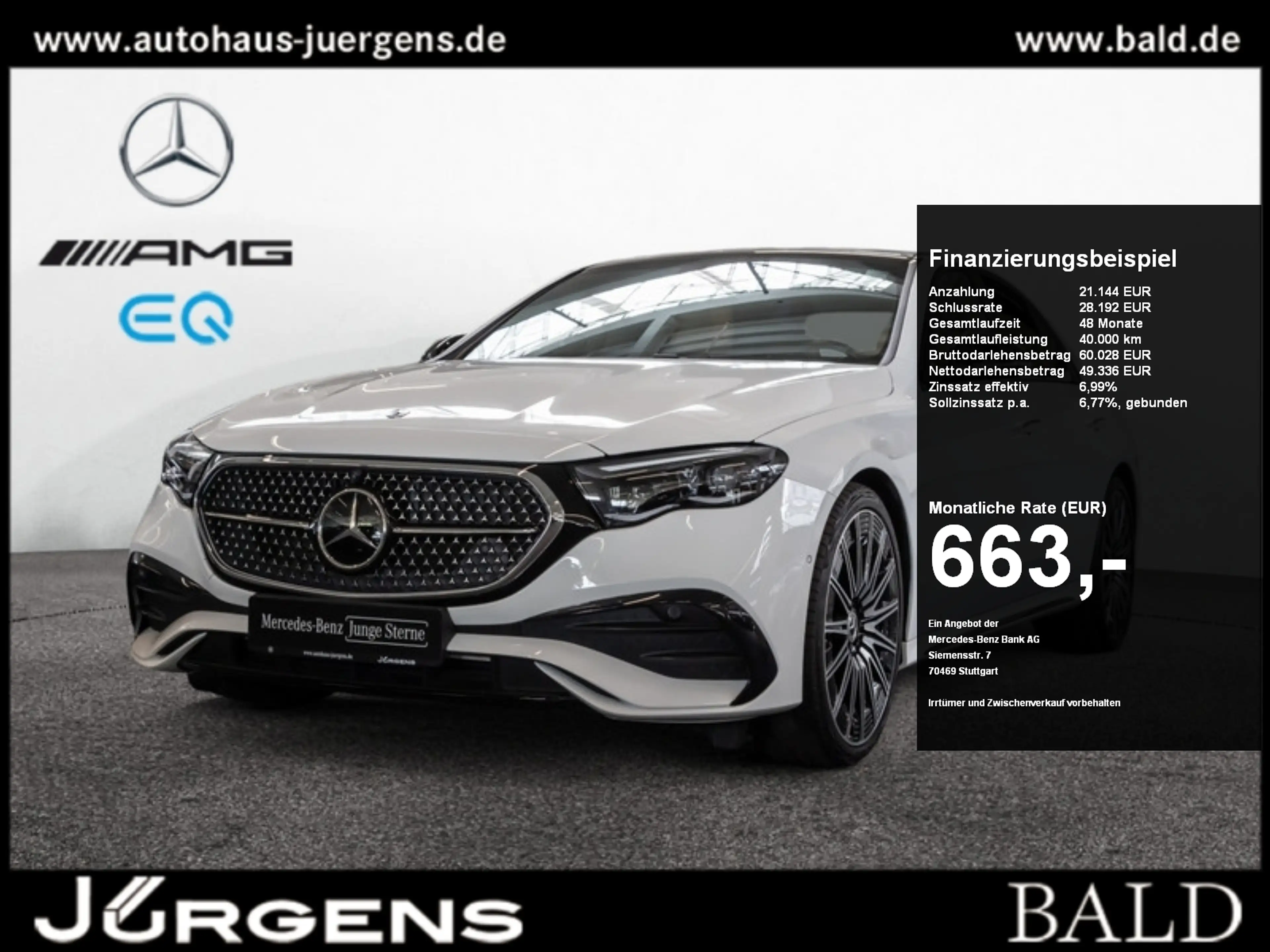 Mercedes-Benz E 450 d 4MATIC Limousine AMG-Sport+Burm+Pano+AHK