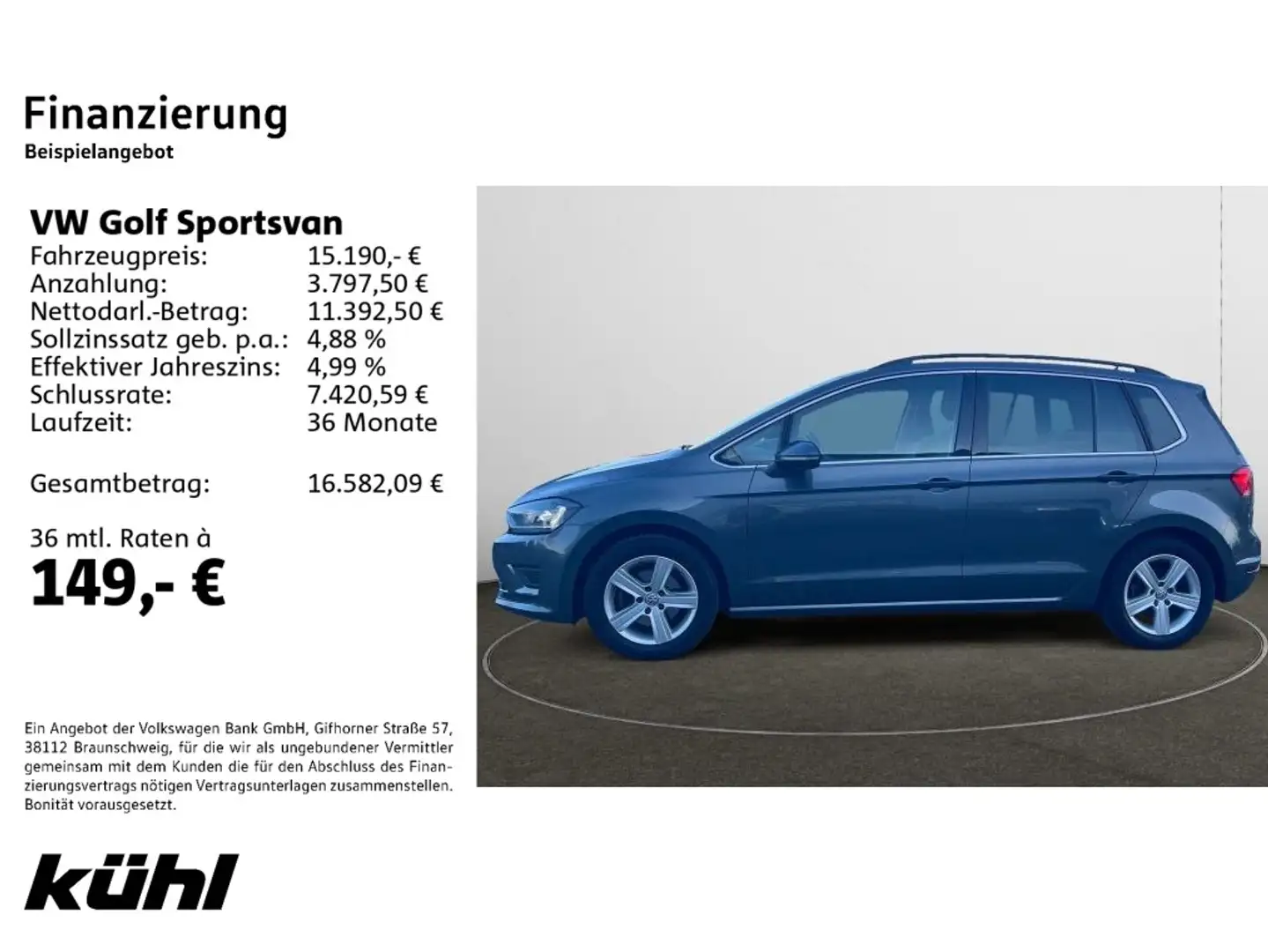 Volkswagen Golf Sportsvan 1.4 TSI Highline Navi,Pano,Kamera Grau - 2