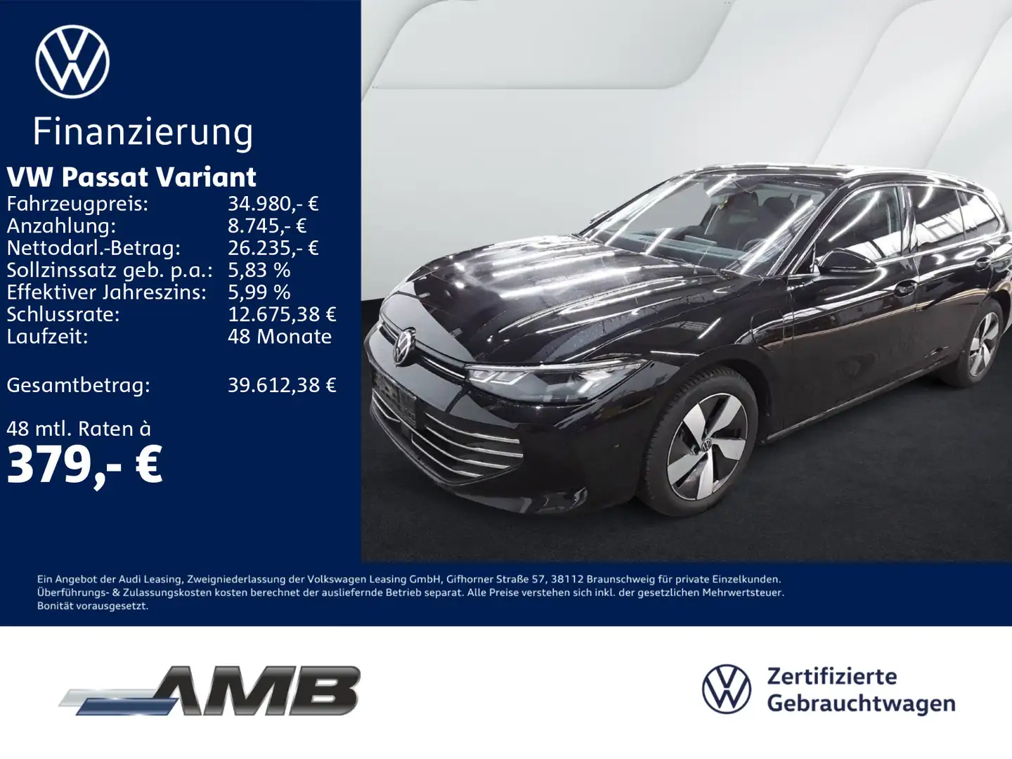 Volkswagen Passat Variant Business 1.5 eHybrid AHK/HuD/Navi Schwarz - 1