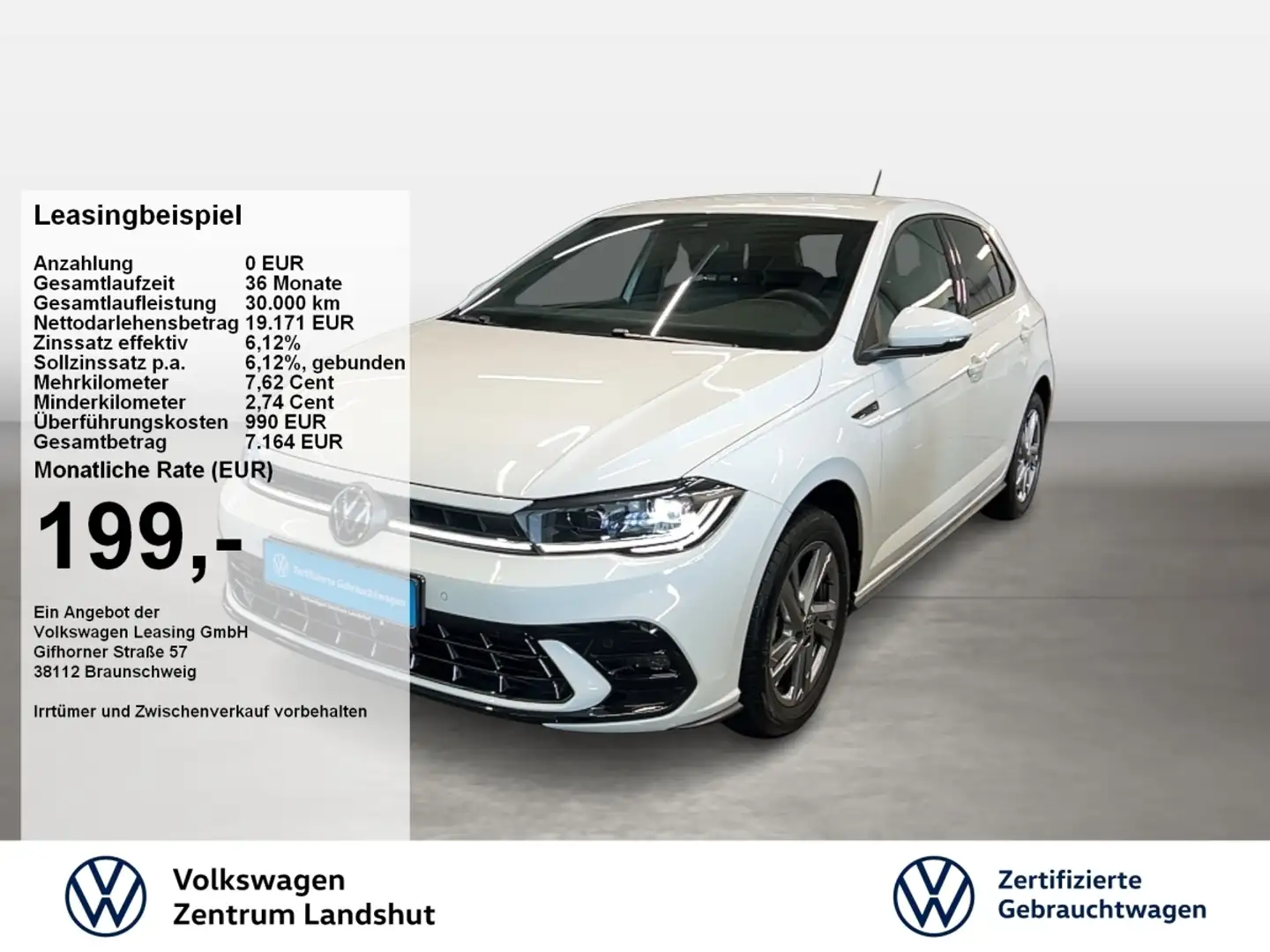 Volkswagen Polo R-Line 1.0 TSI ACC MATRIX DynLi Sport PDC Weiß - 1