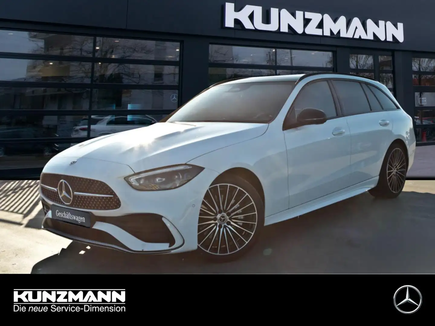 Mercedes-Benz C 180 T-Modell AMG Night Panorama Distronic AHK Білий - 1