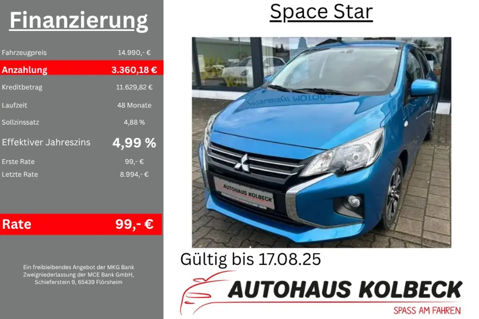 Mitsubishi Space Star Select+ -5 Jahre Garantie- Blu/Azzurro - 1