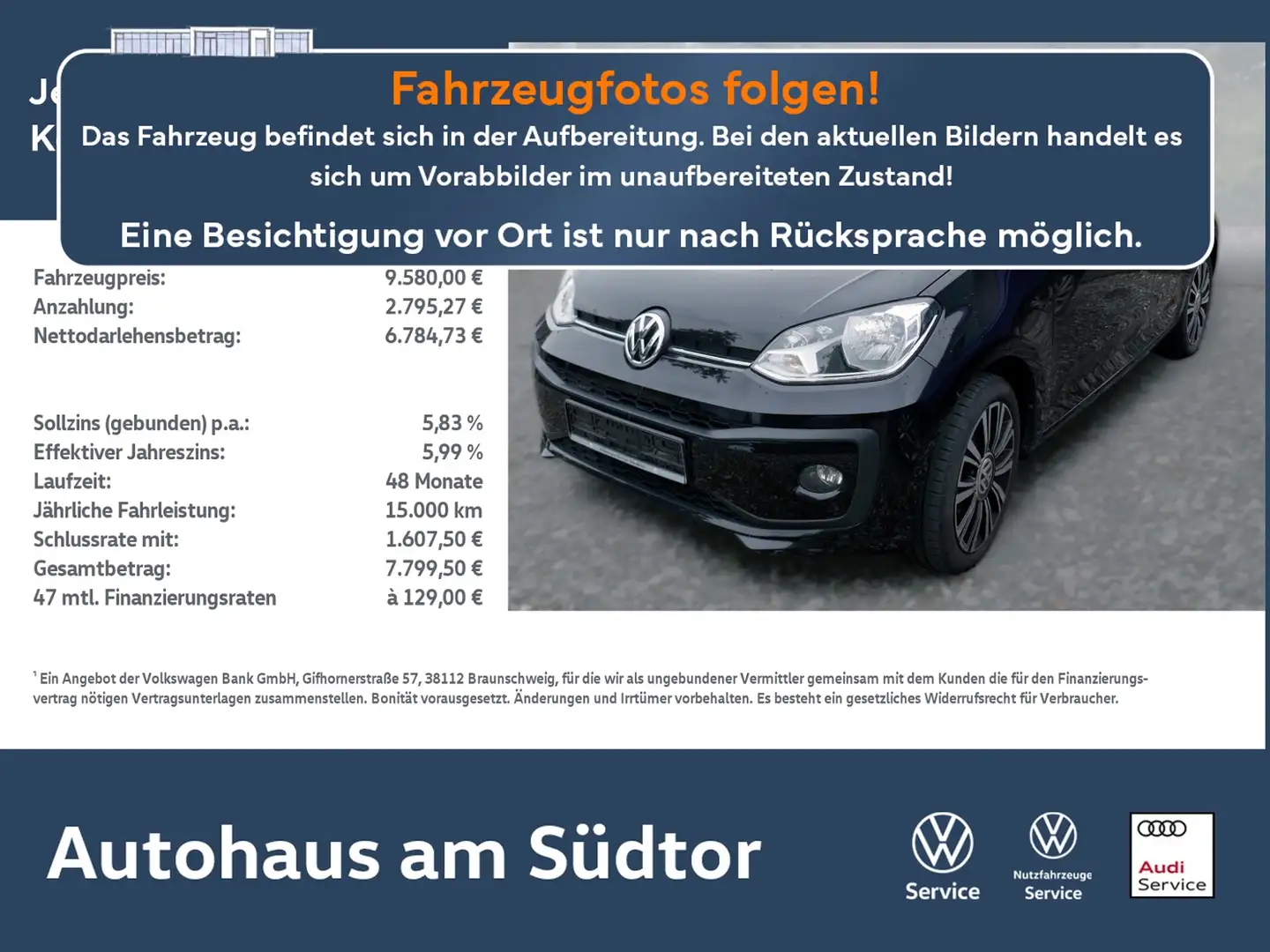 Volkswagen up! high up! 1.0 BMT | PDC GRA Sitzhzg. Schwarz - 1